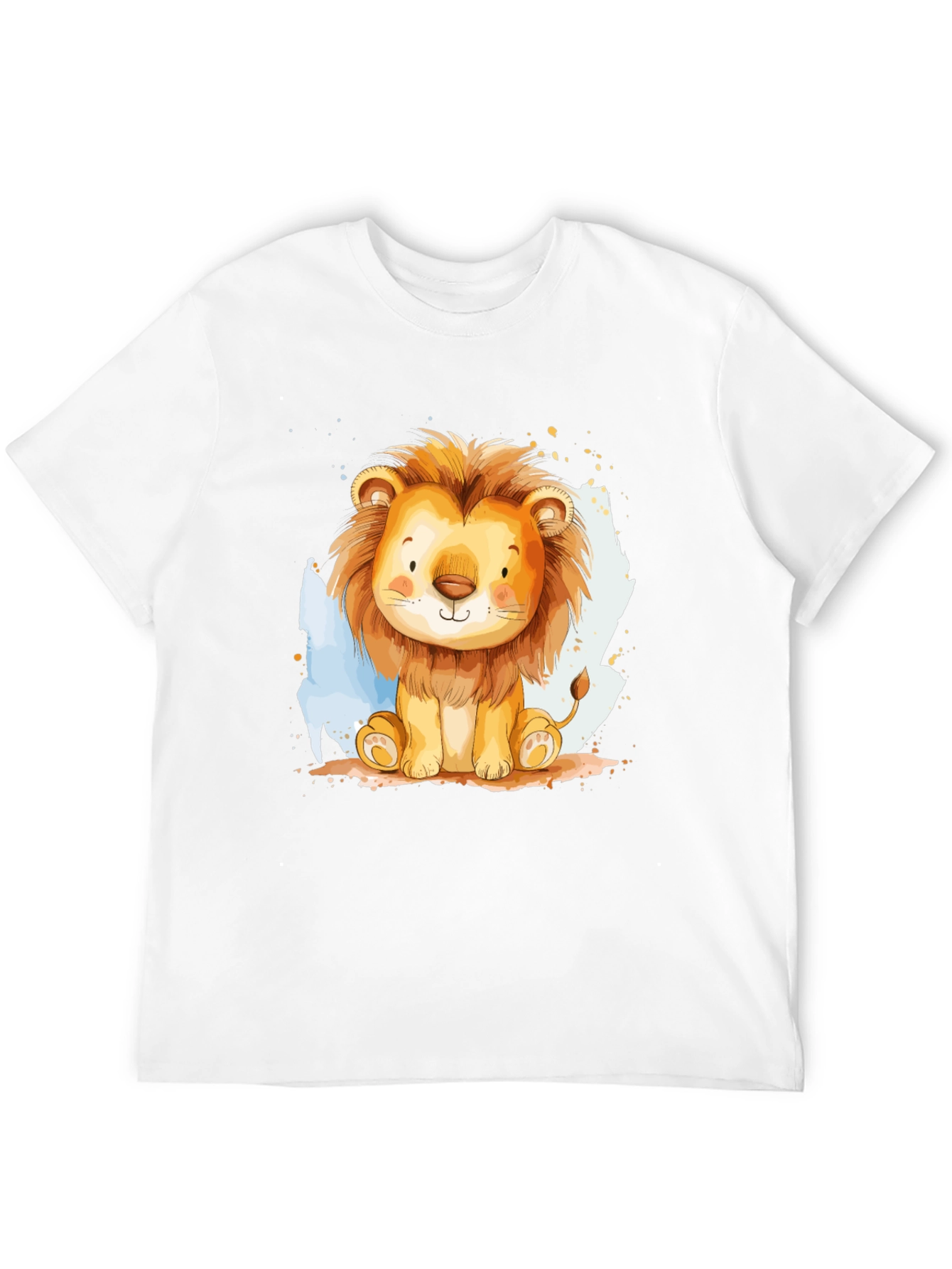 Cute Lion Graphic Tee - Black Cotton T-Shirt