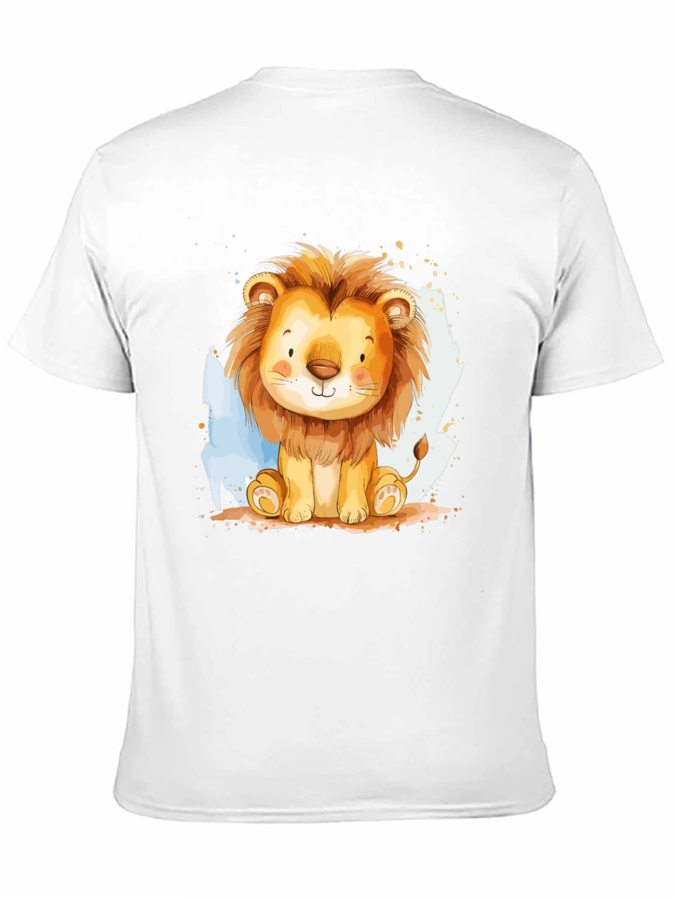 Cute Lion Graphic Tee - Black Cotton T-Shirt