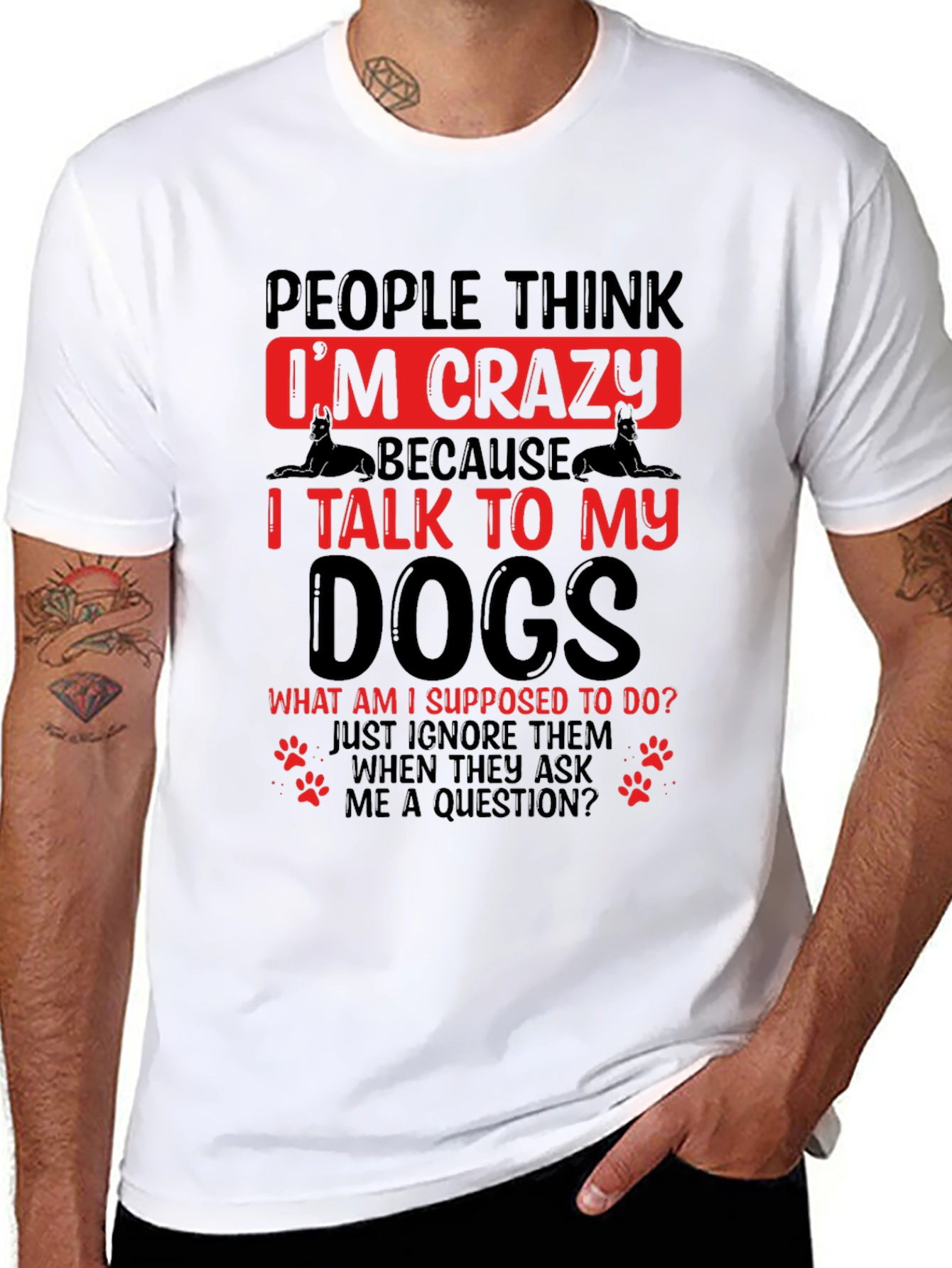 Crazy Dog Lover T-Shirt - Black Novelty Tee
