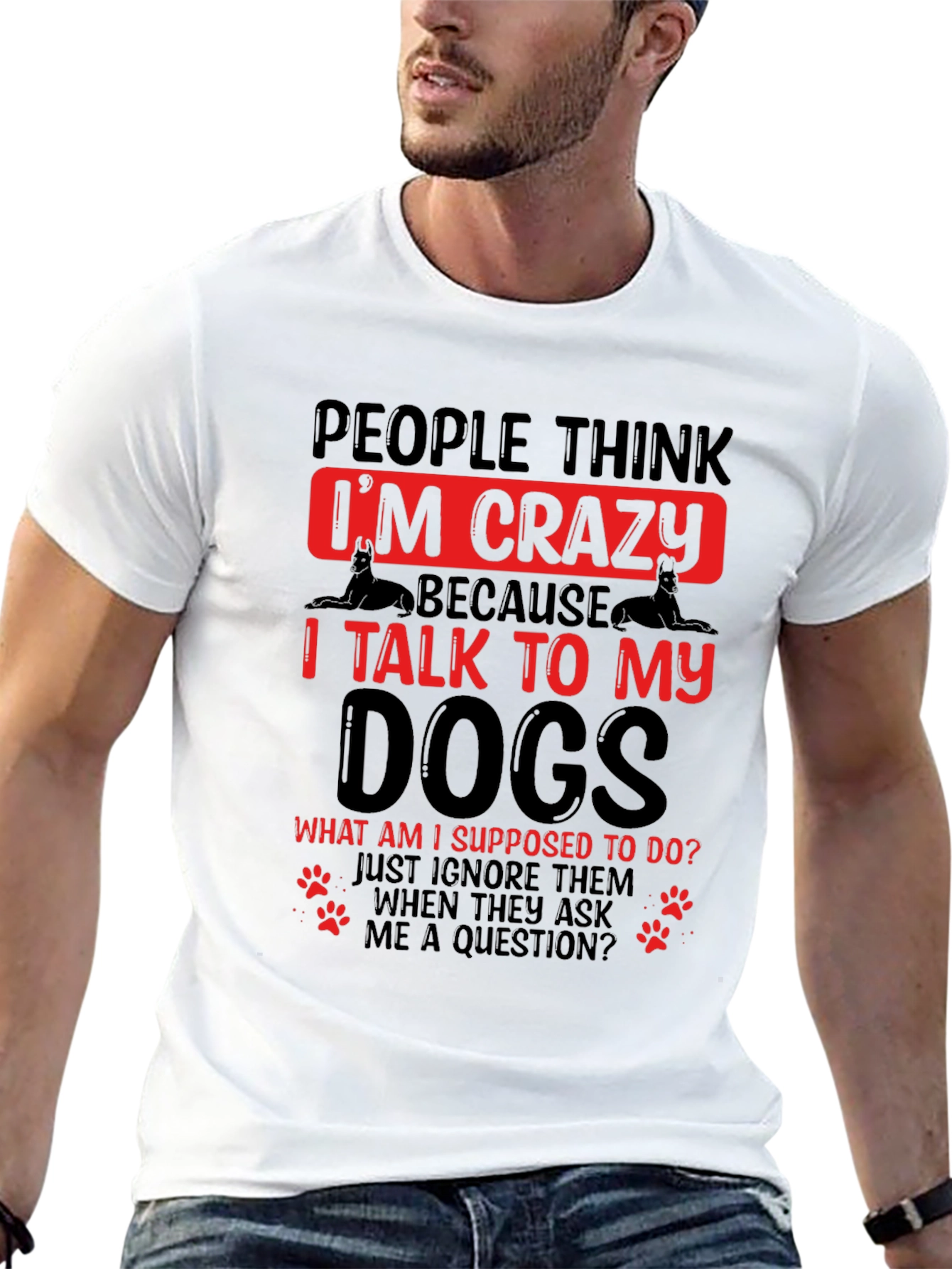 Crazy Dog Lover T-Shirt - Black Novelty Tee