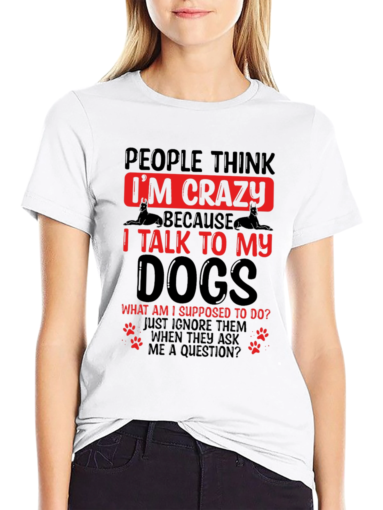 Crazy Dog Lover T-Shirt - Black Novelty Tee