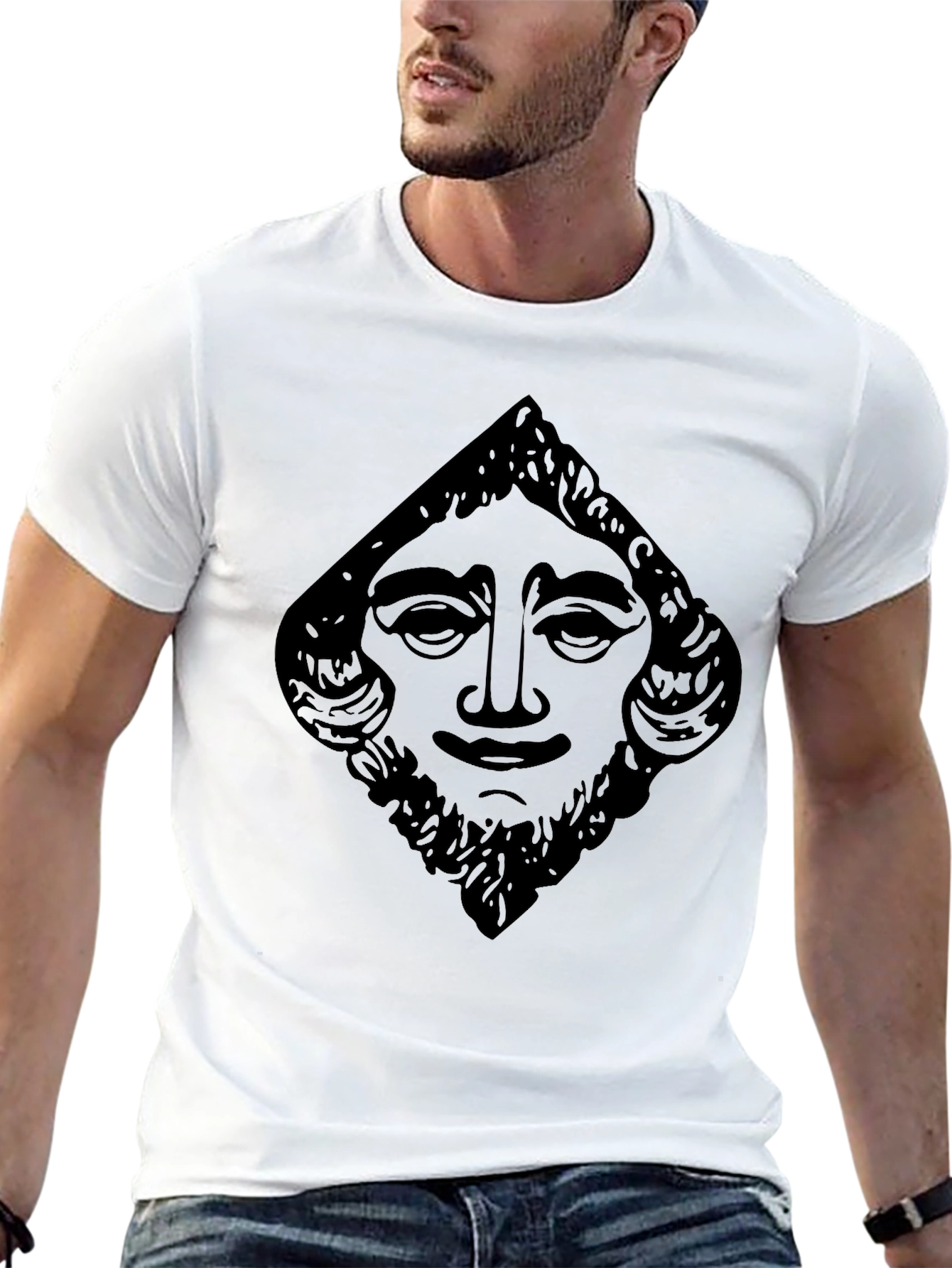 Graphic Tee - Bearded Face Design