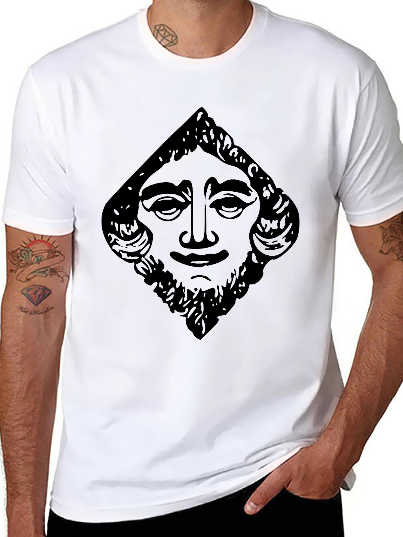 Graphic Tee - Bearded Face Design