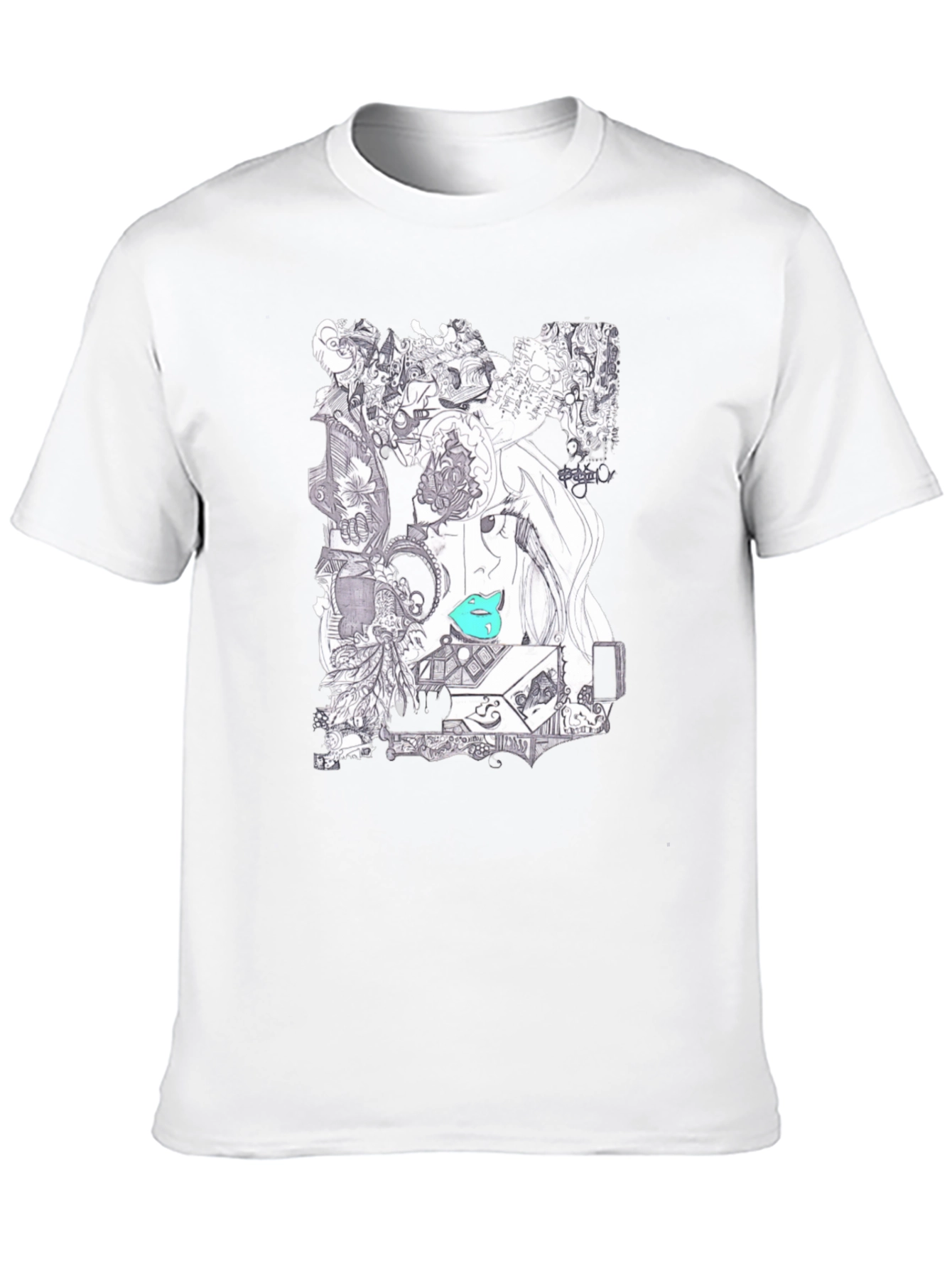 Artistic Graphic Print Black T-Shirt