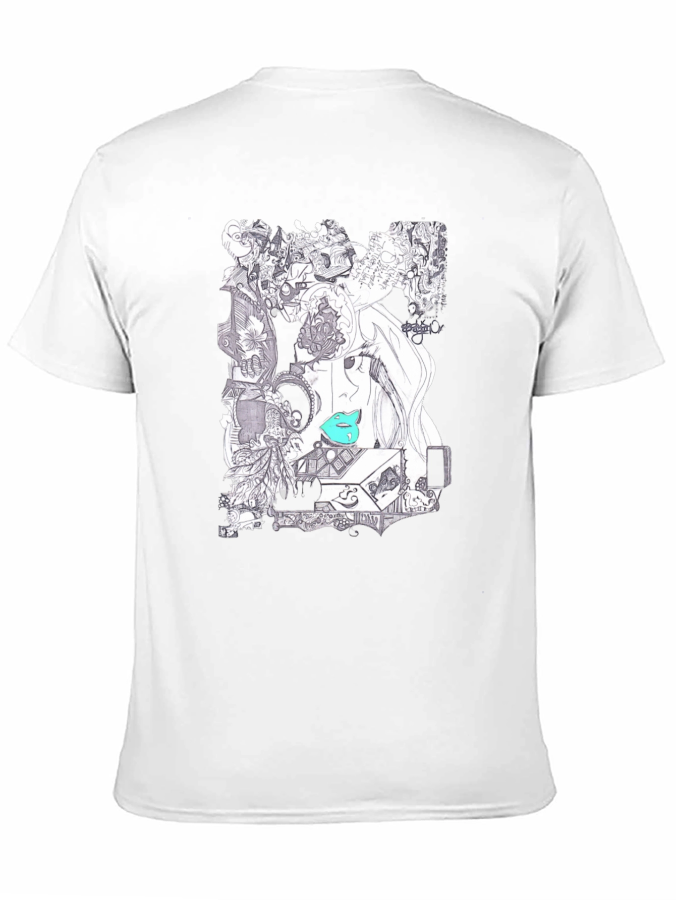 Artistic Graphic Print Black T-Shirt