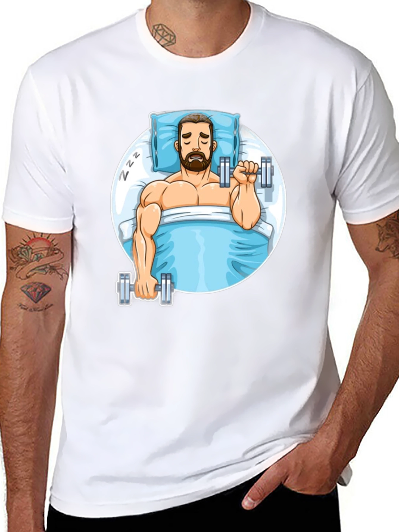 Funny Sleeper Workout Graphic T-Shirt