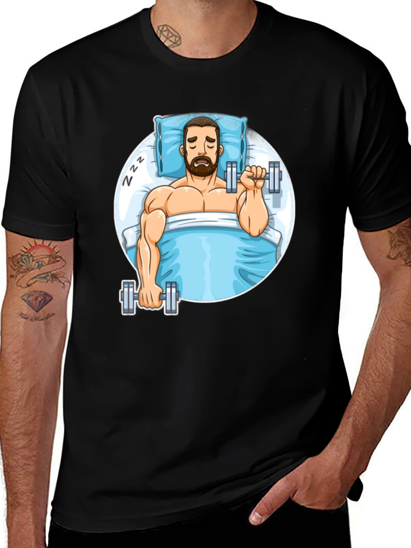 Funny Sleeper Workout Graphic T-Shirt