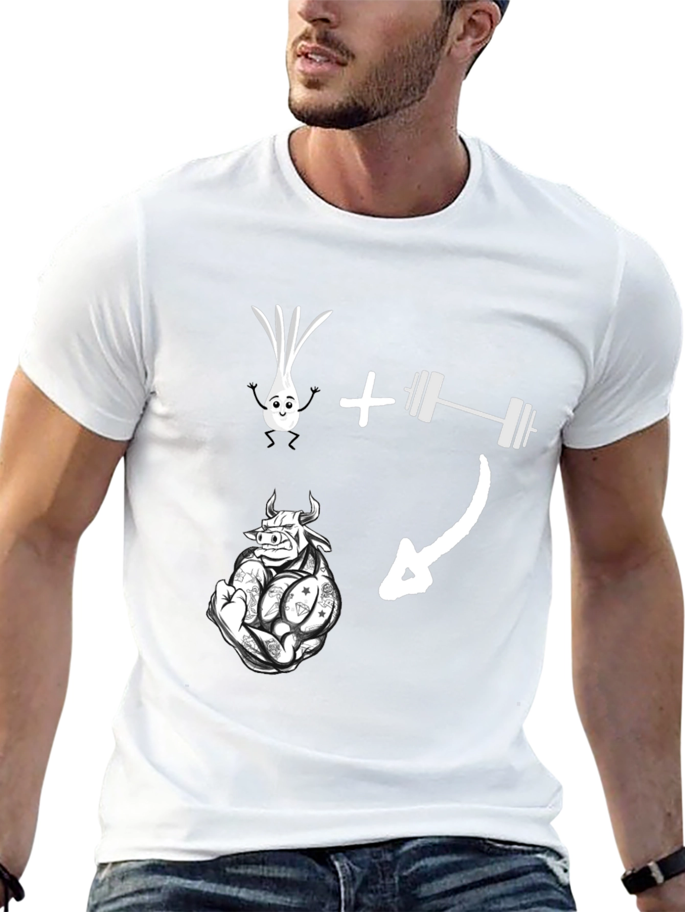 Funny Gym Workout T-Shirt - Onion Bull Pun