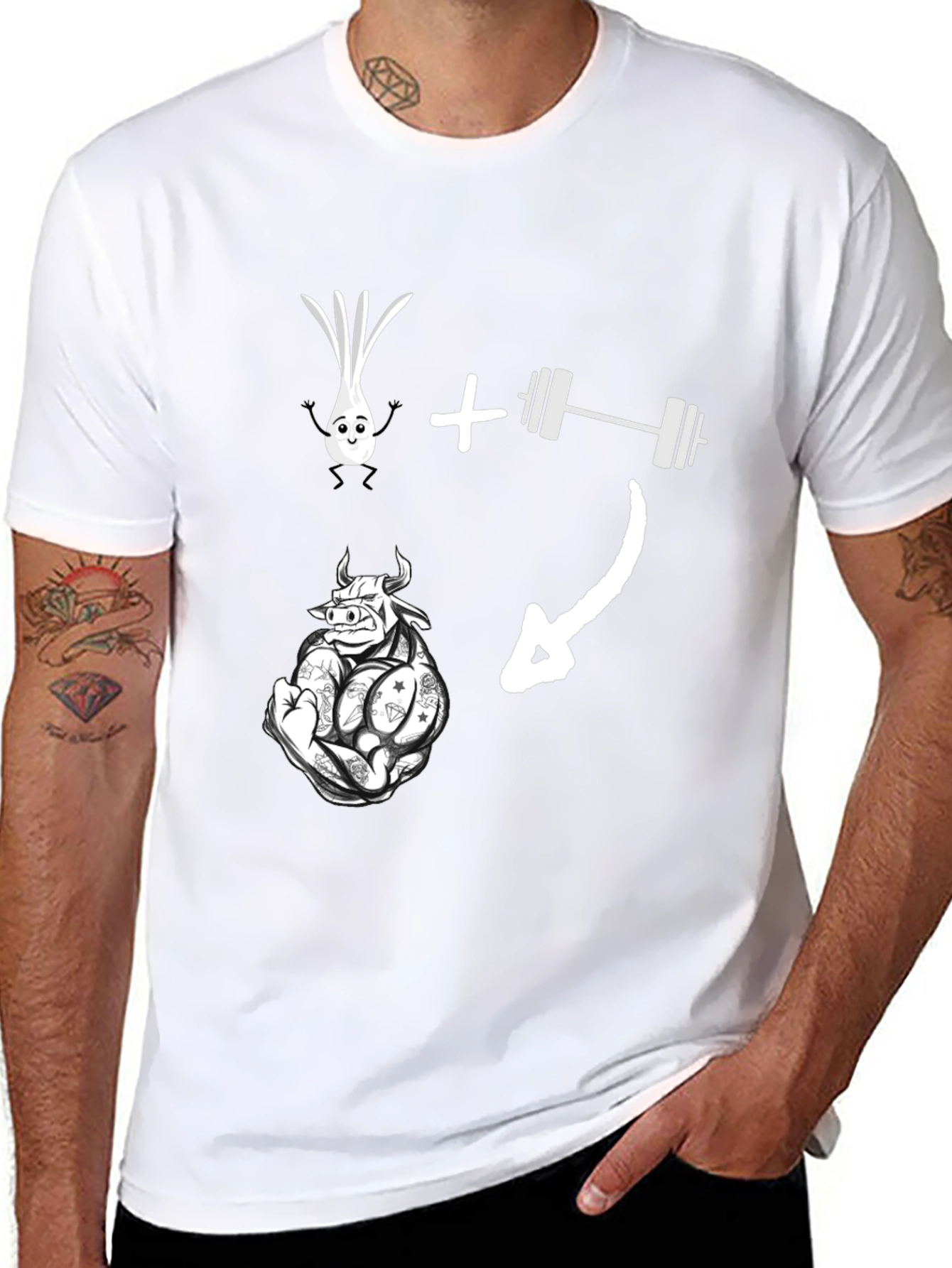 Funny Gym Workout T-Shirt - Onion Bull Pun