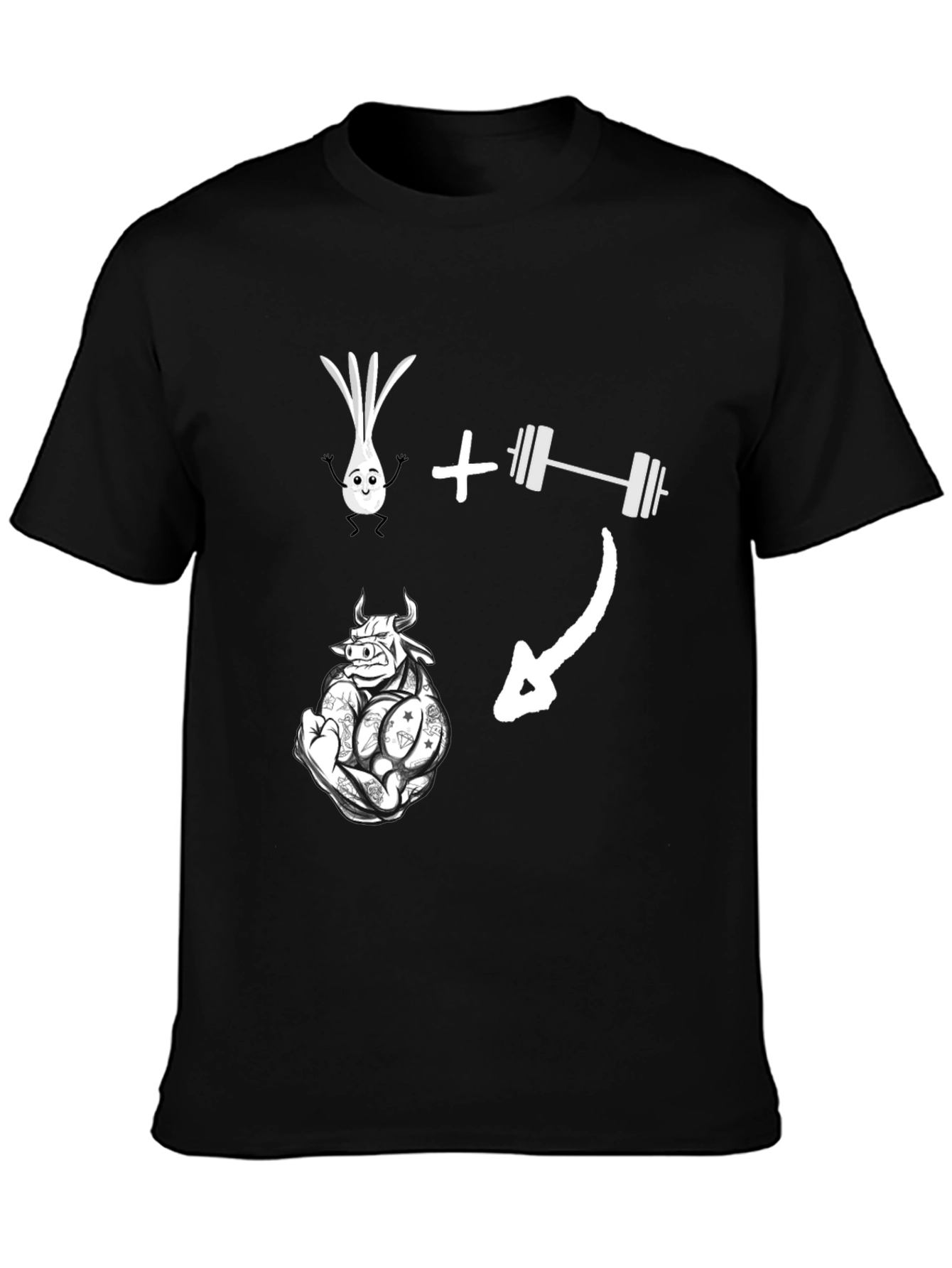 Funny Gym Workout T-Shirt - Onion Bull Pun