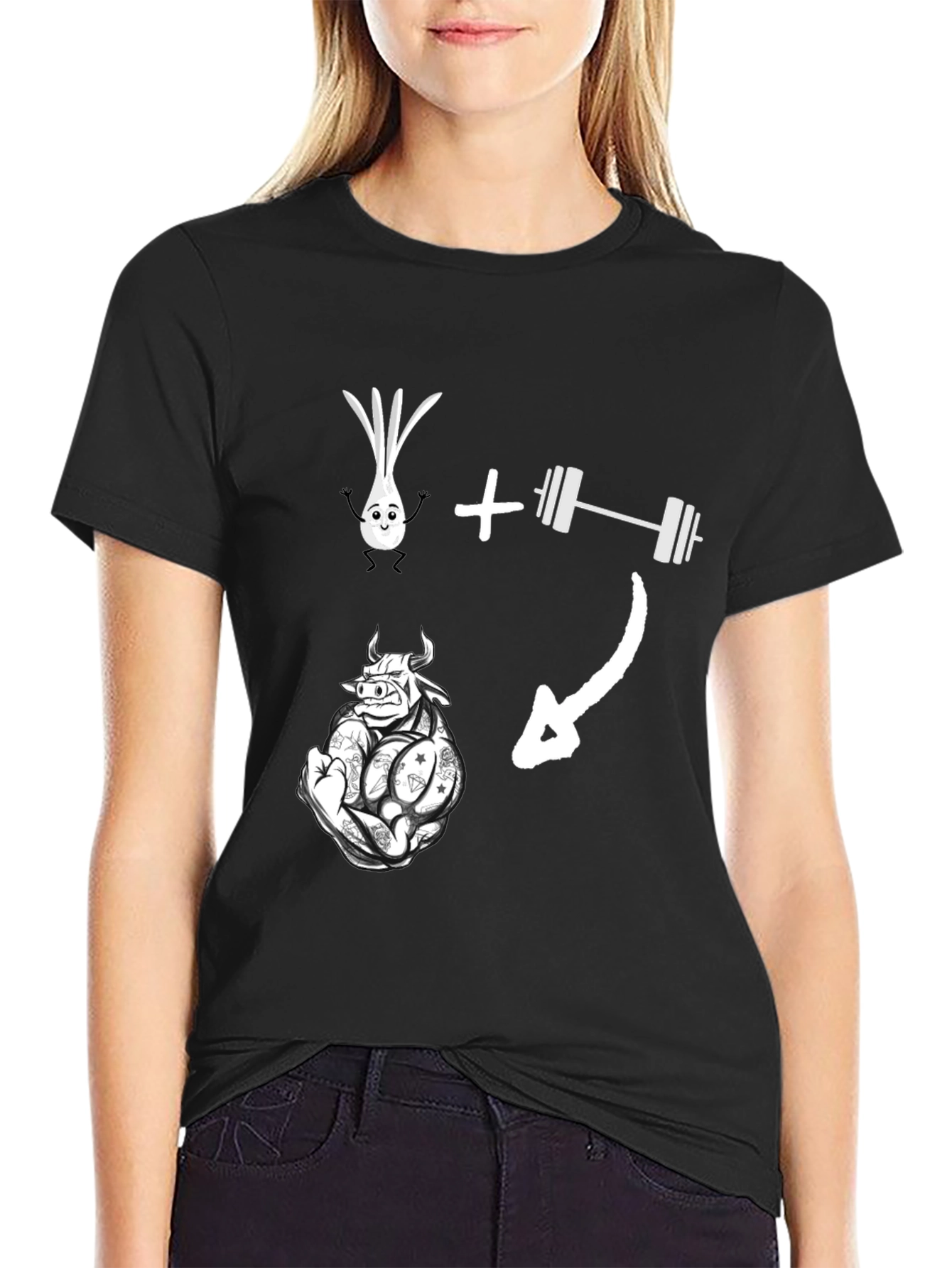 Funny Gym Workout T-Shirt - Onion Bull Pun