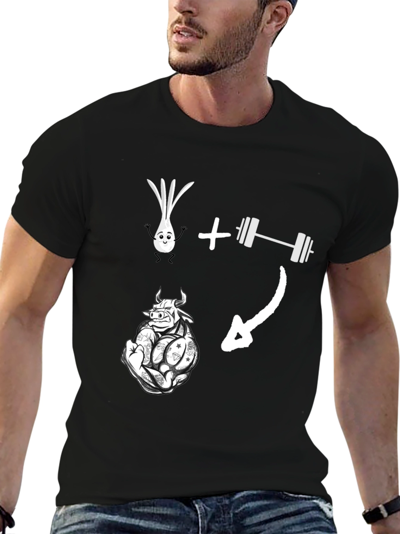 Funny Gym Workout T-Shirt - Onion Bull Pun