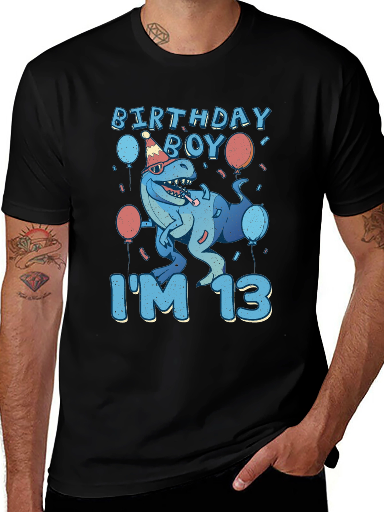 Birthday Boy Im 13 T-Rex T-Shirt