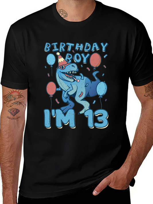 Birthday Boy Im 13 T-Rex T-Shirt