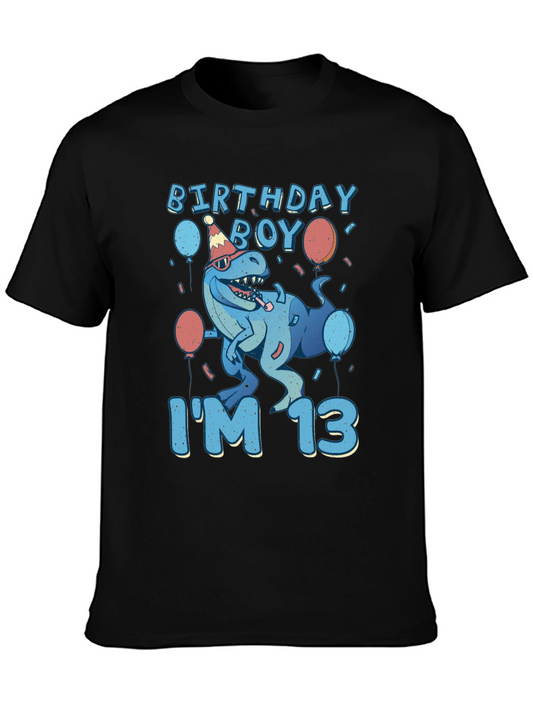 Birthday Boy Im 13 T-Rex T-Shirt