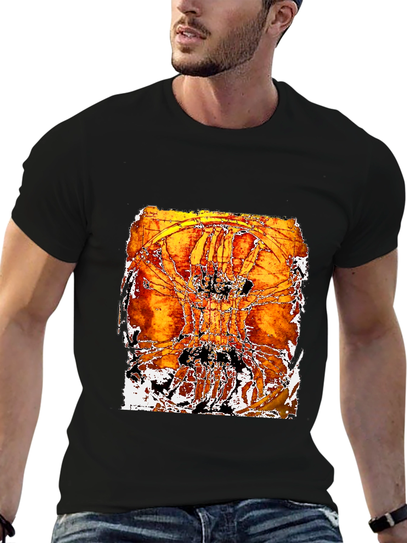 Abstract Art Print Black T-Shirt
