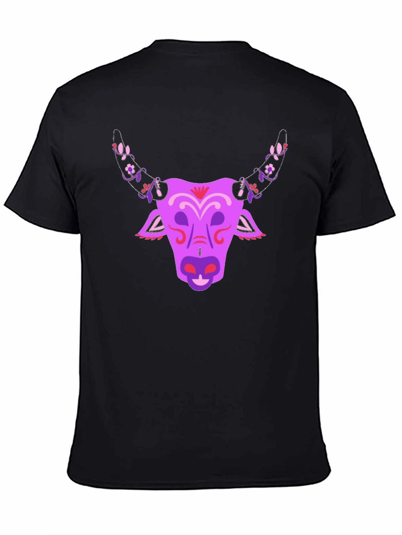 Floral Bull Graphic T-Shirt - Unique Design