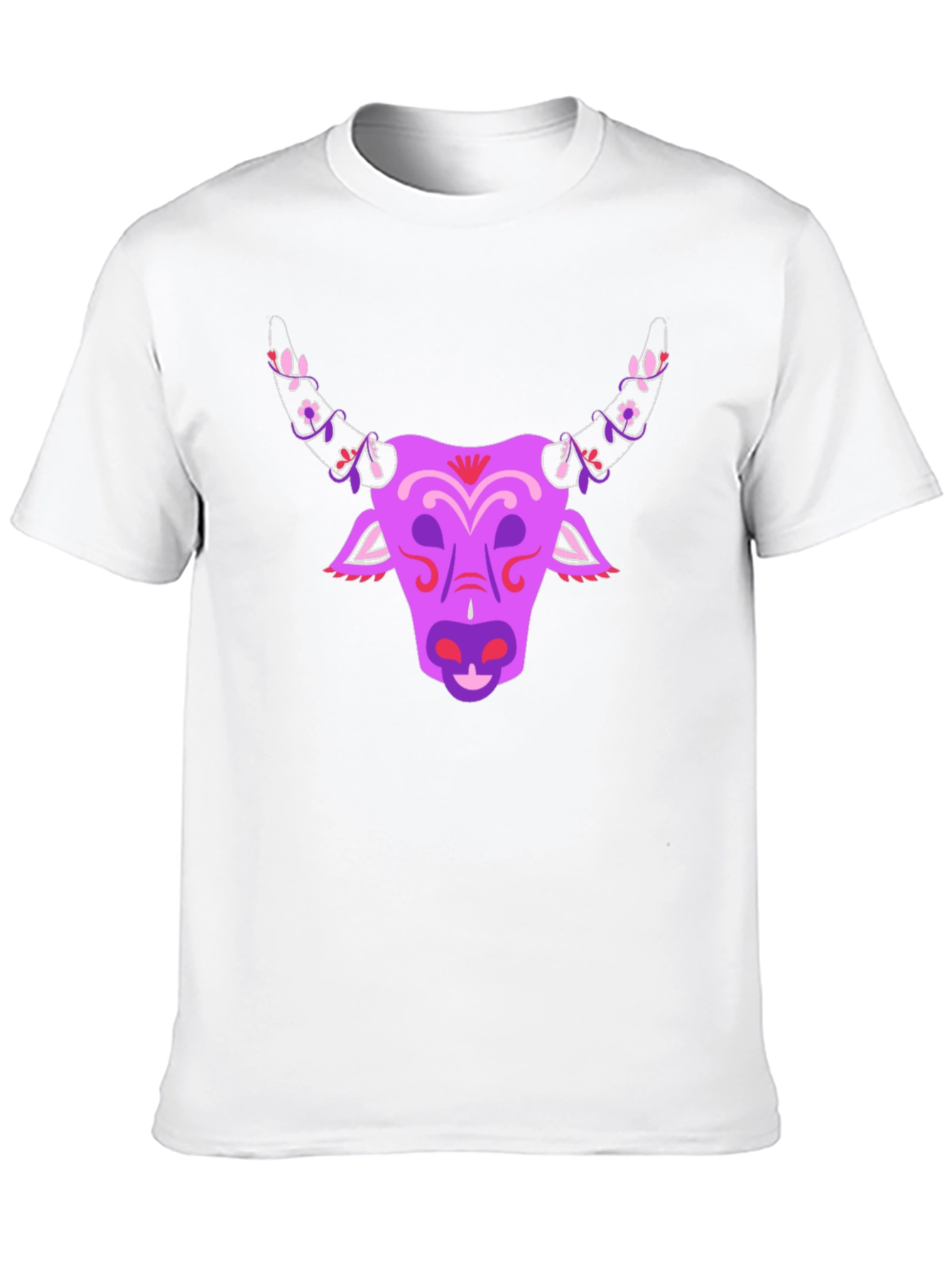 Floral Bull Graphic T-Shirt - Unique Design
