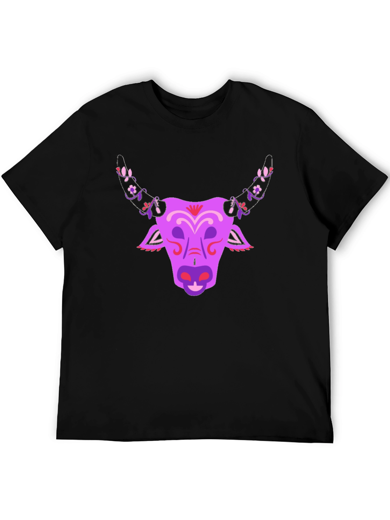 Floral Bull Graphic T-Shirt - Unique Design