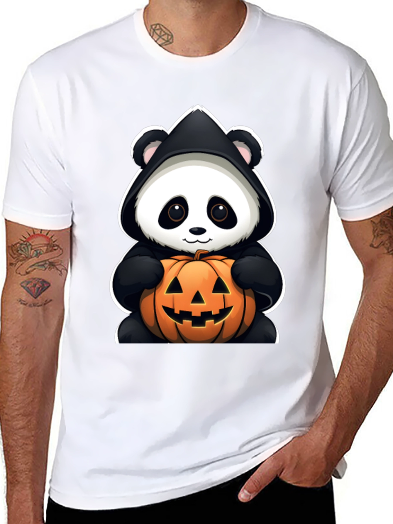 Panda Halloween Pumpkin T-Shirt