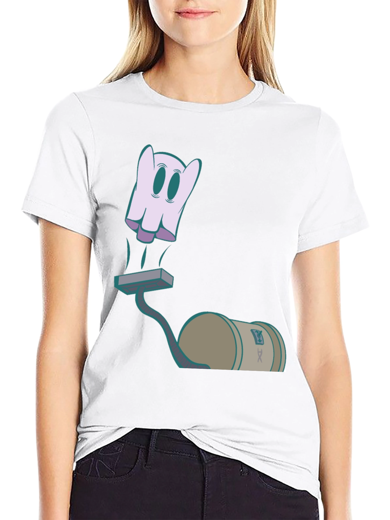 Ghost Vacuum Cartoon Graphic T-Shirt