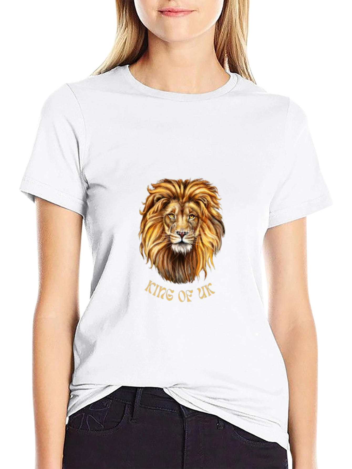 King of UK Lion Graphic T-Shirt - Black