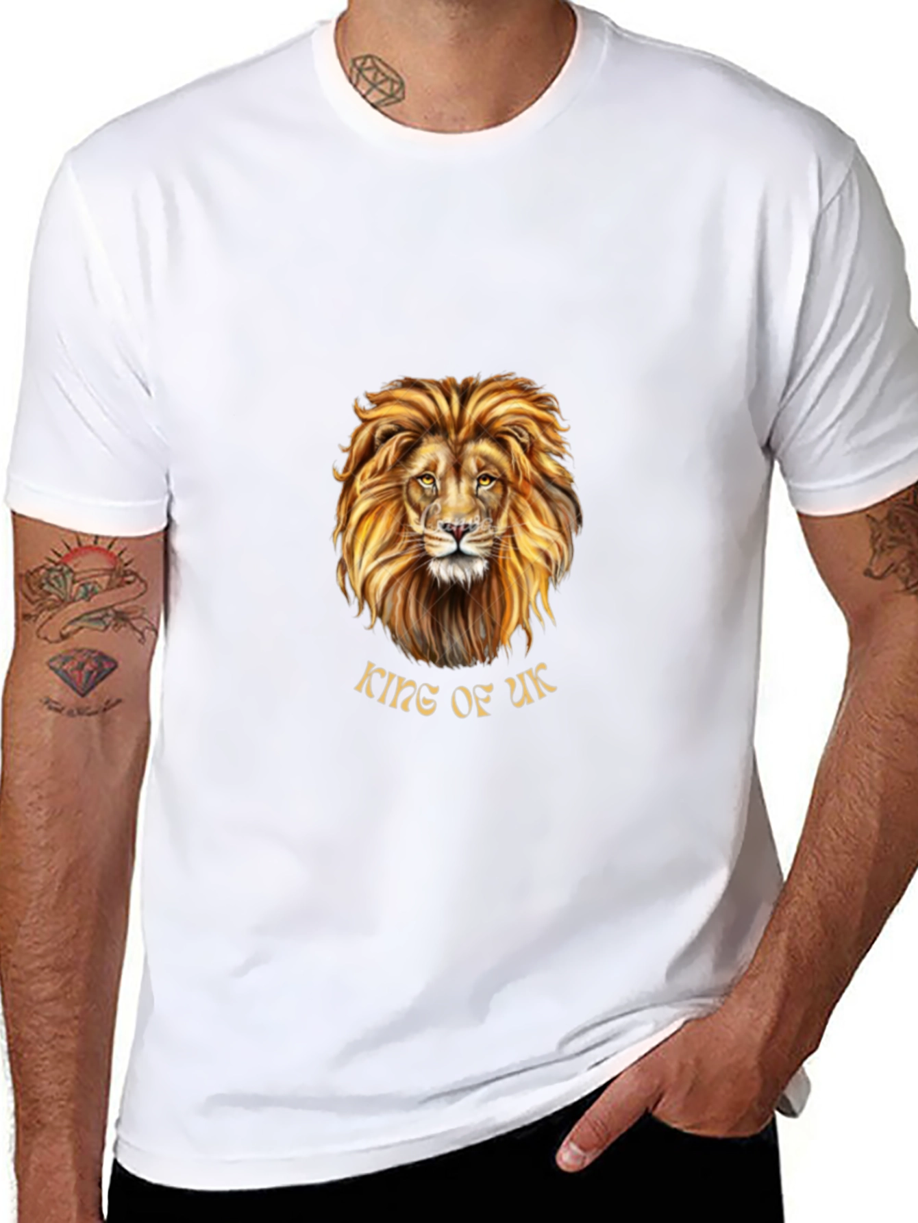 King of UK Lion Graphic T-Shirt - Black