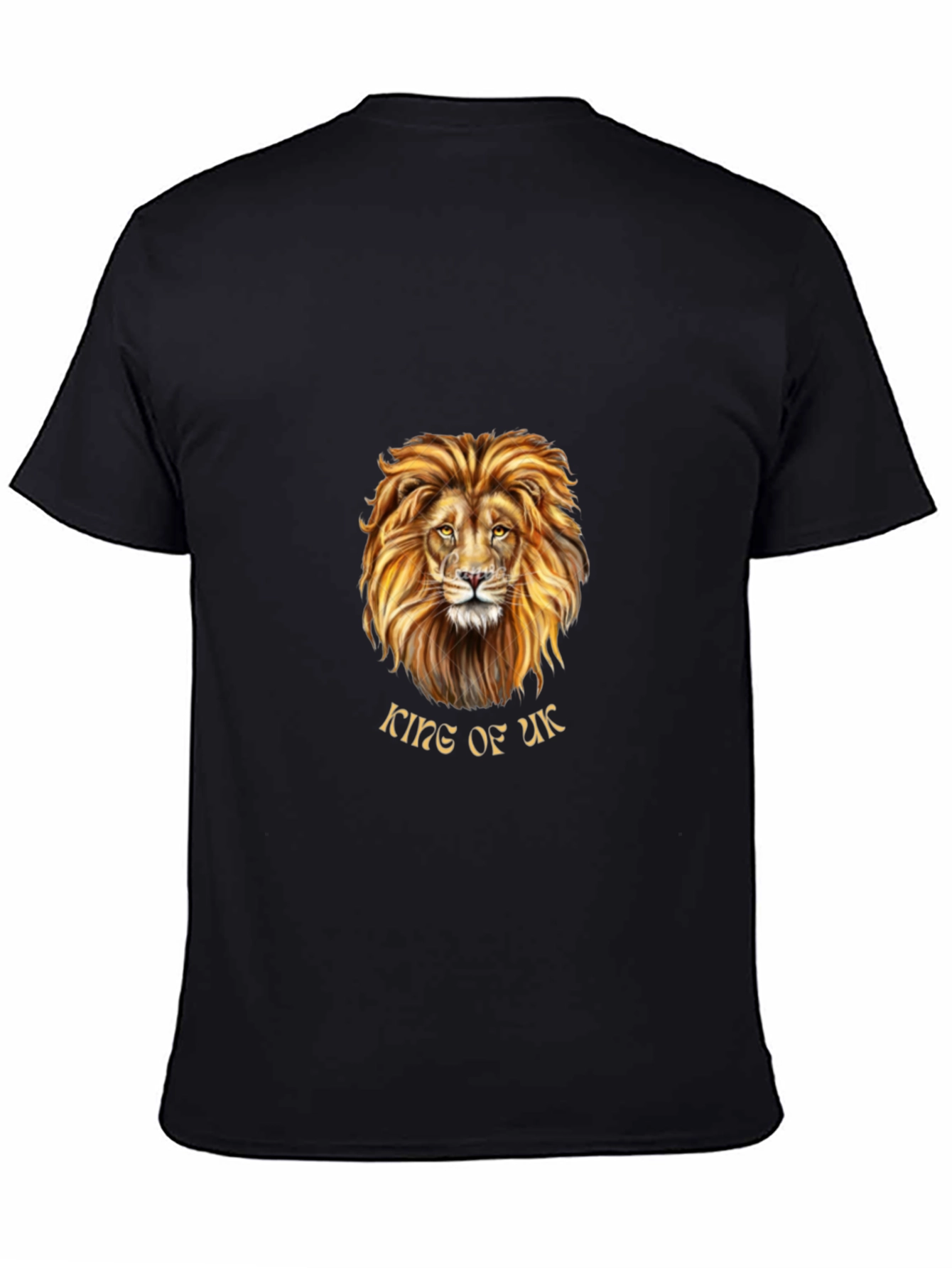 King of UK Lion Graphic T-Shirt - Black