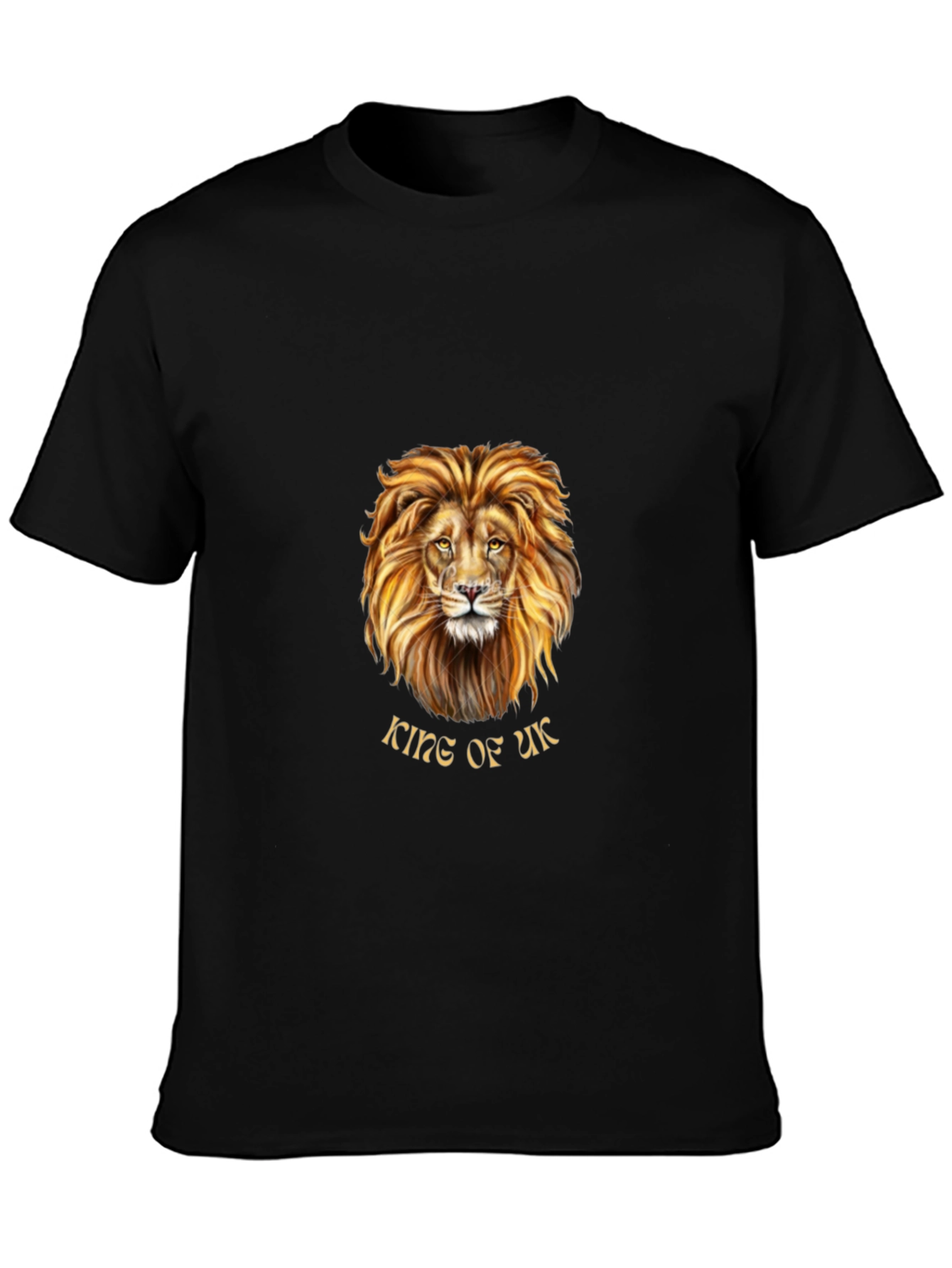 King of UK Lion Graphic T-Shirt - Black