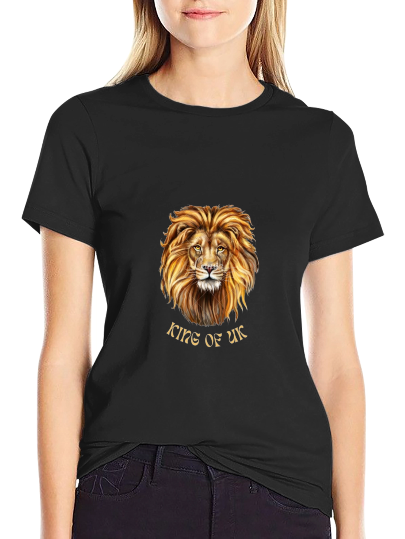 King of UK Lion Graphic T-Shirt - Black