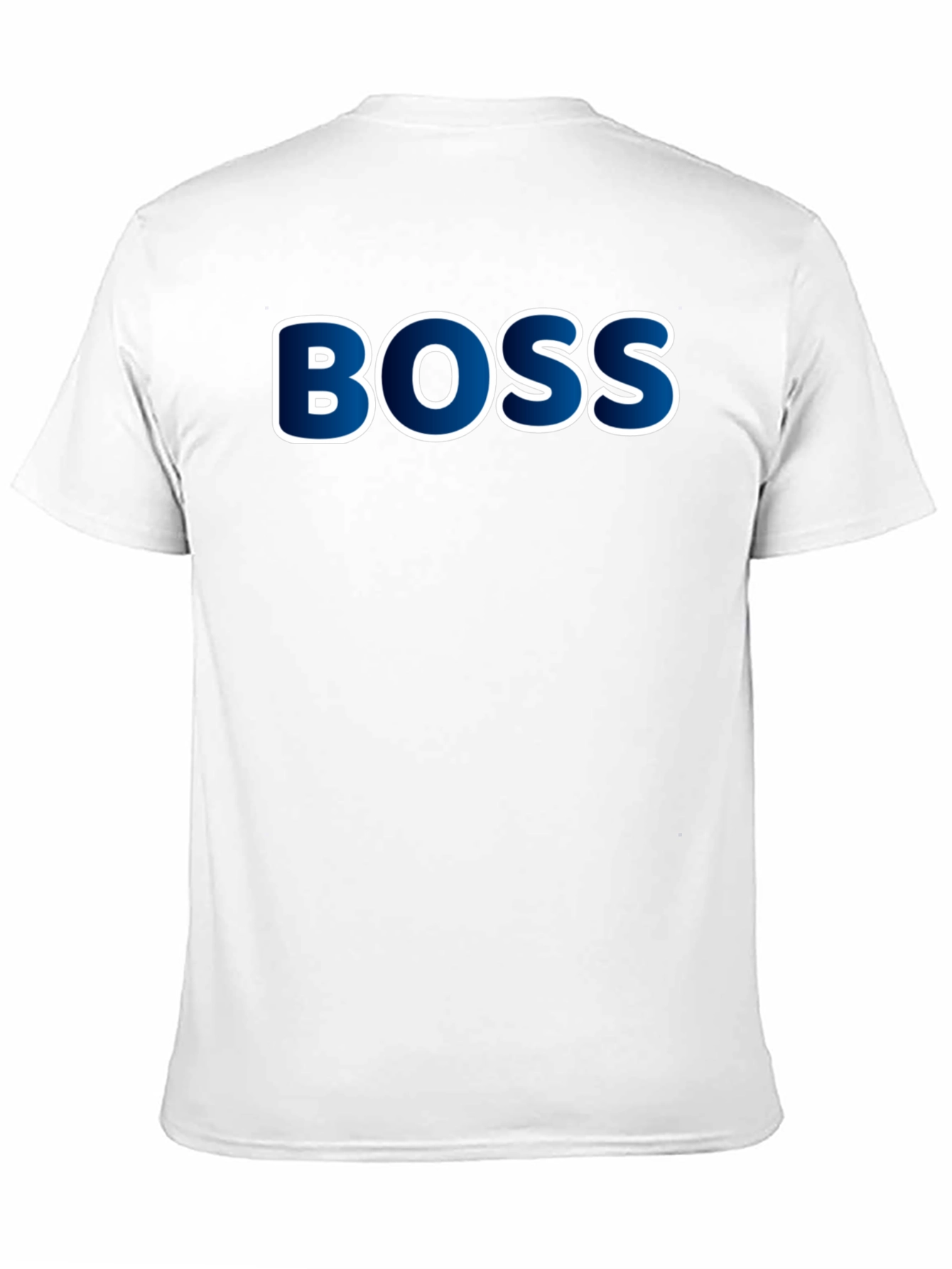 Boss T-Shirt - Blue & White Lettering Black Tee