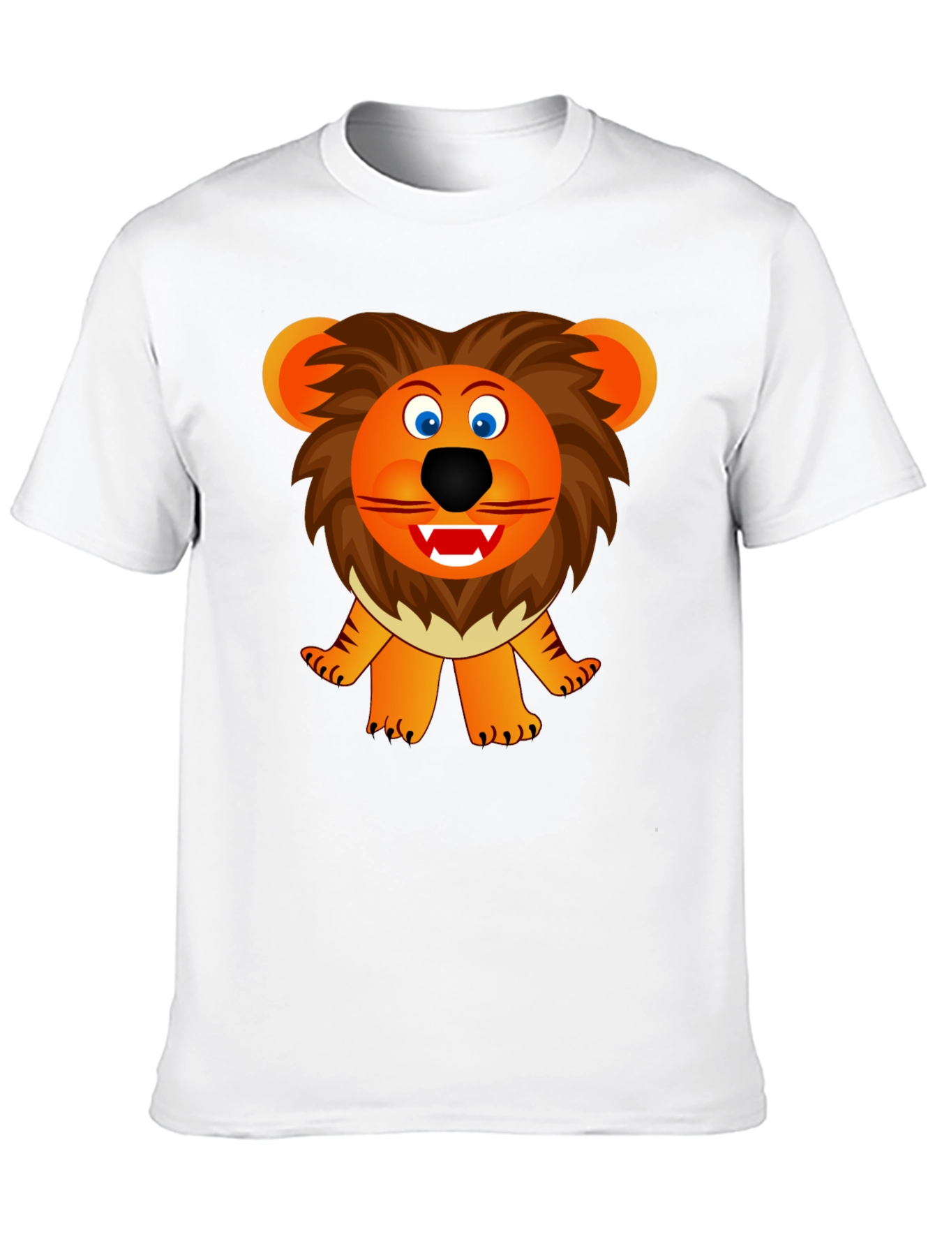 Cartoon Lion Graphic Tee - Black Unisex T-Shirt
