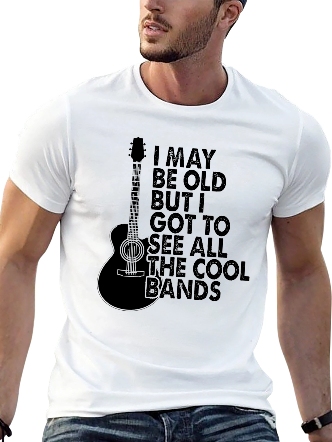Cool Bands Guitar T-Shirt - Black