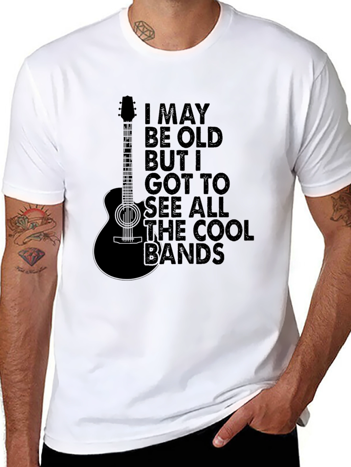 Cool Bands Guitar T-Shirt - Black