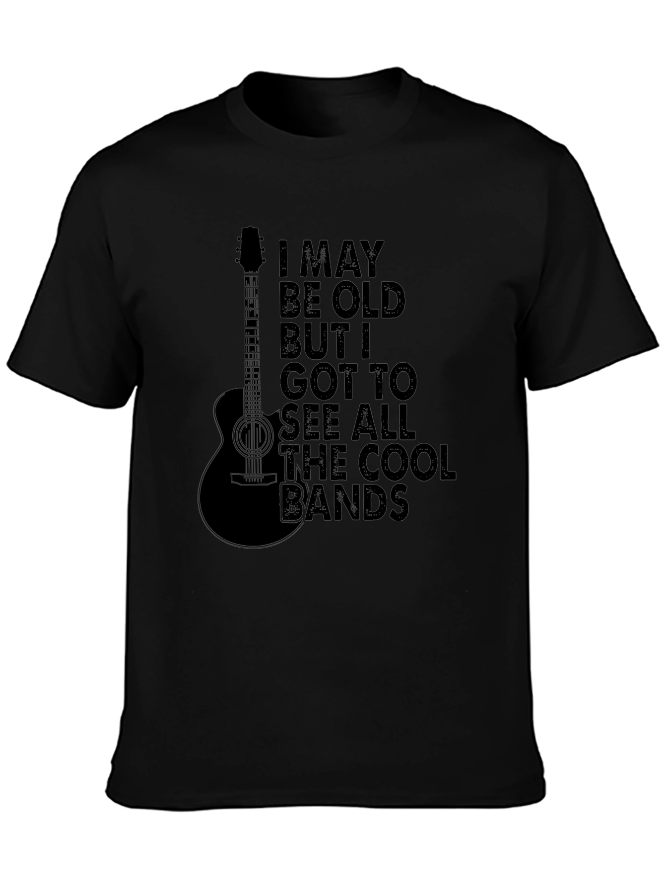 Cool Bands Guitar T-Shirt - Black