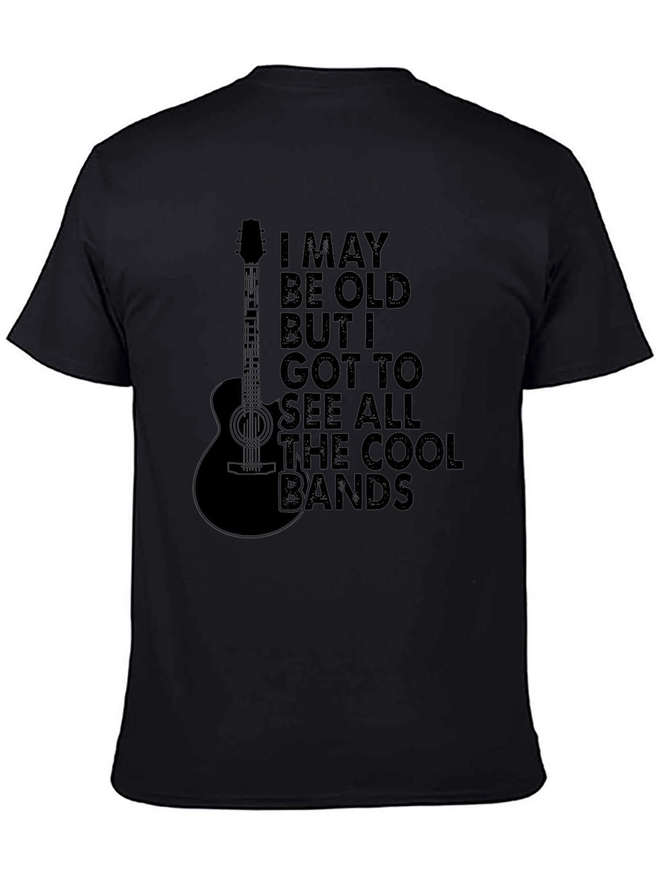 Cool Bands Guitar T-Shirt - Black