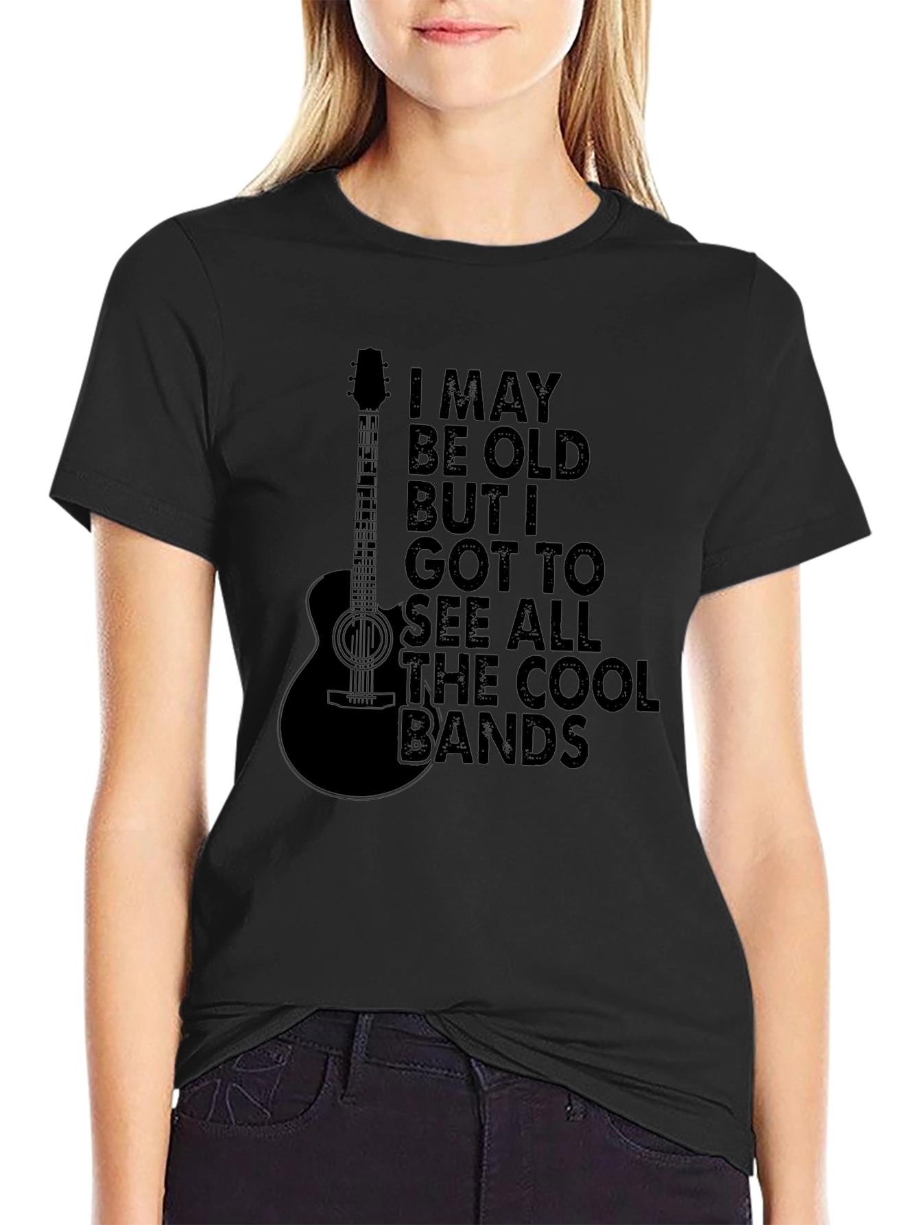 Cool Bands Guitar T-Shirt - Black