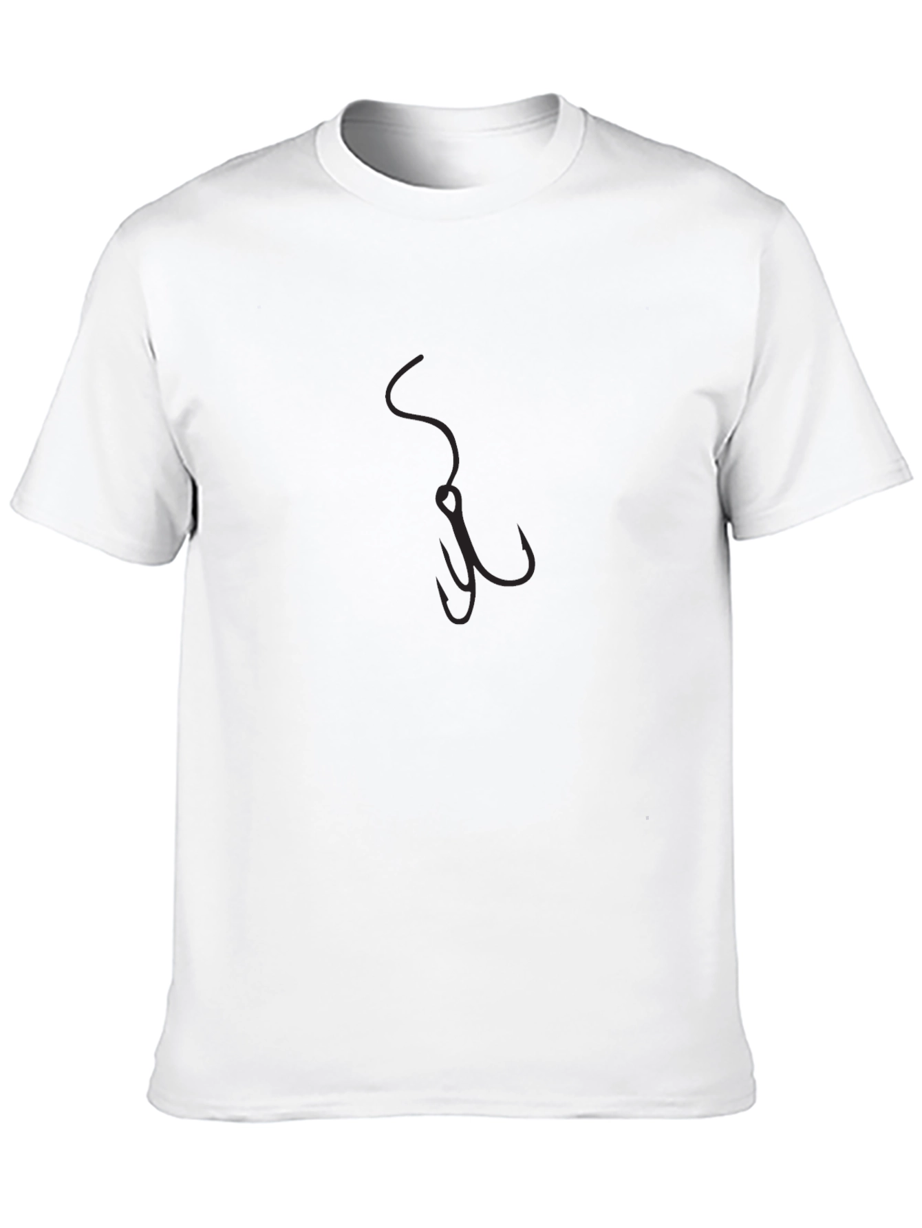 Mens Black T-Shirt with Fishing Hook Graphic
