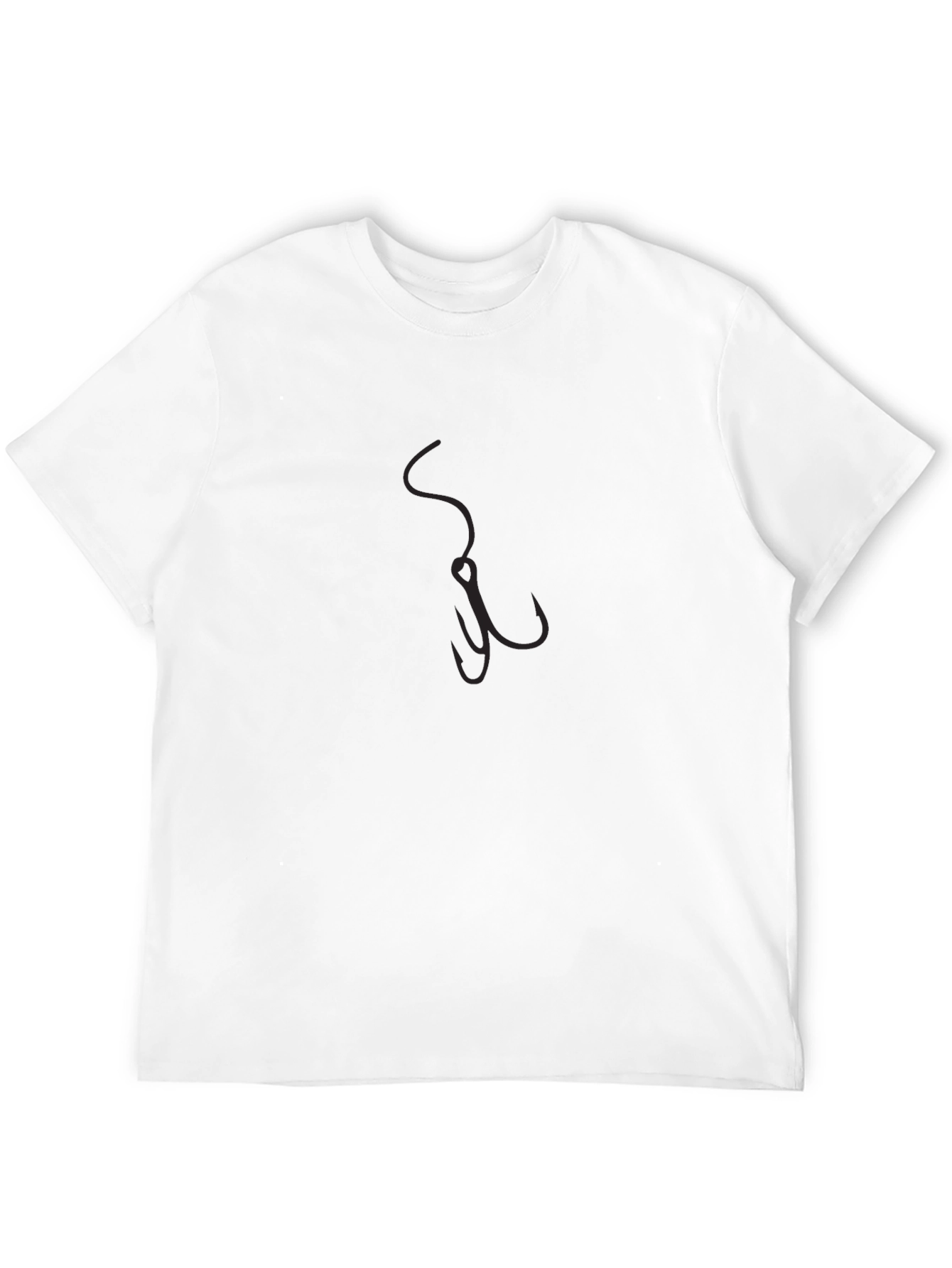 Mens Black T-Shirt with Fishing Hook Graphic