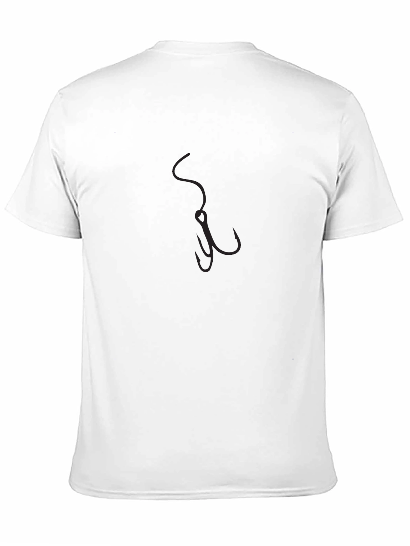 Mens Black T-Shirt with Fishing Hook Graphic