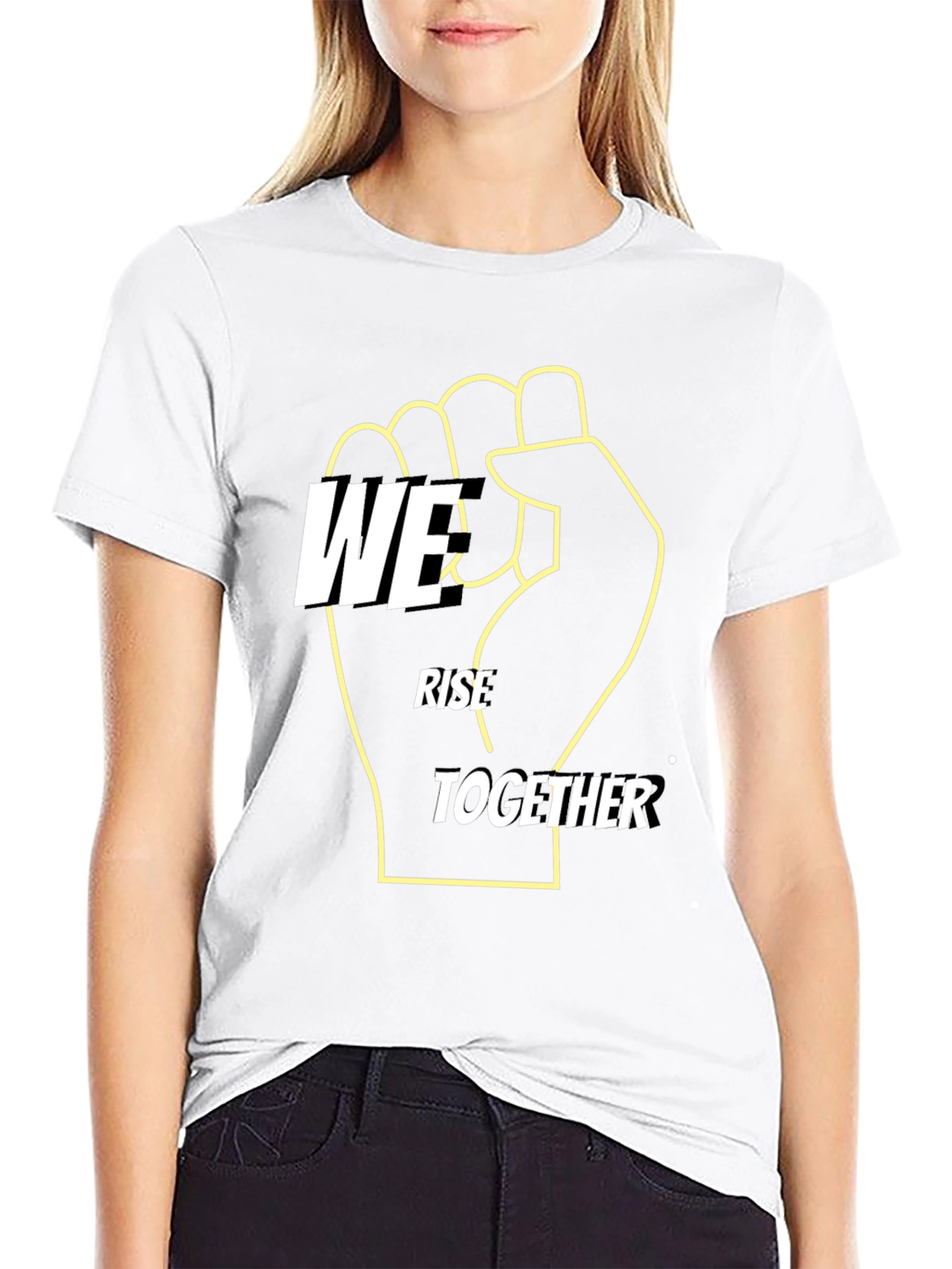 We Rise Together Graphic Tee - Black
