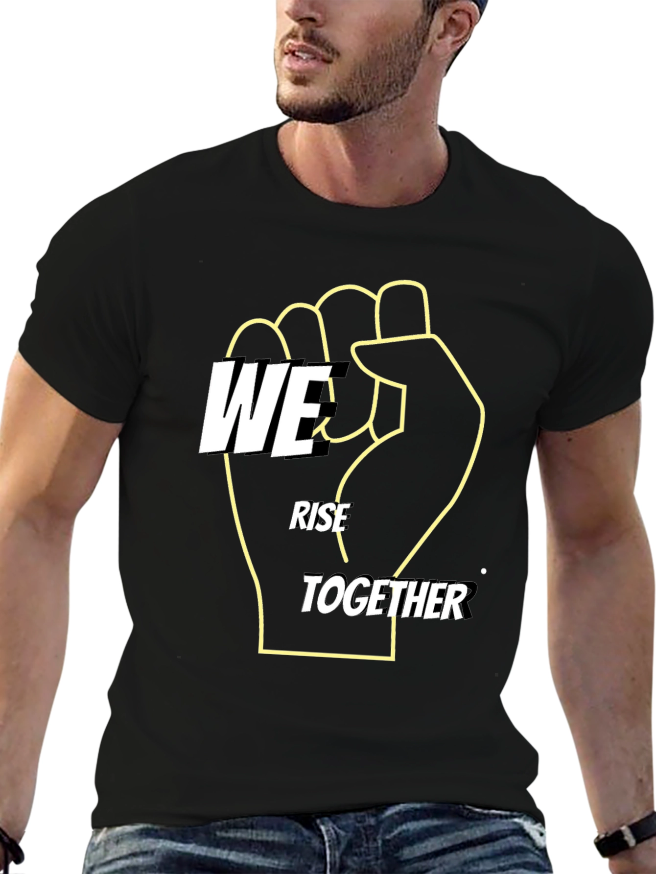 We Rise Together Graphic Tee - Black