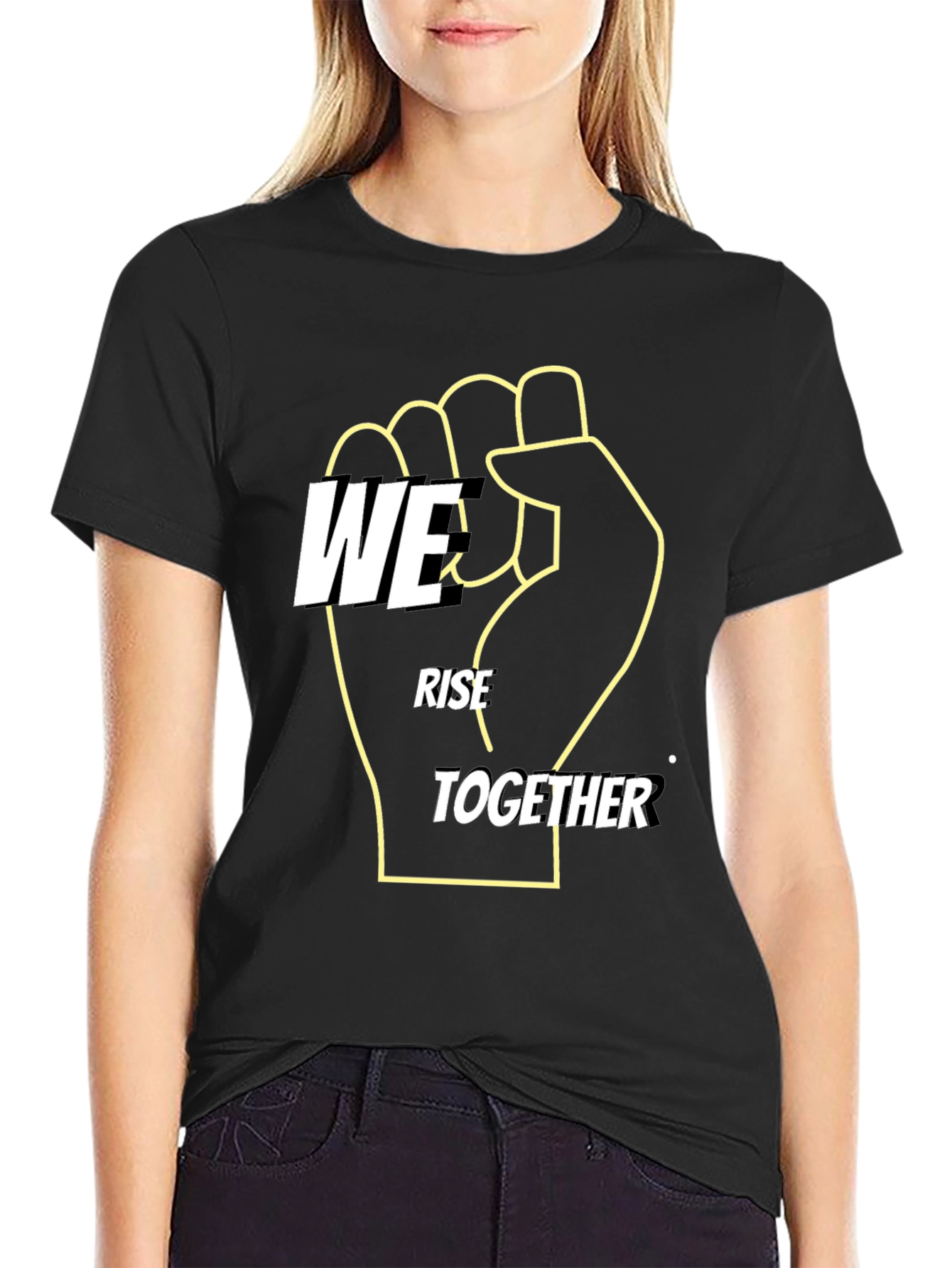 We Rise Together Graphic Tee - Black