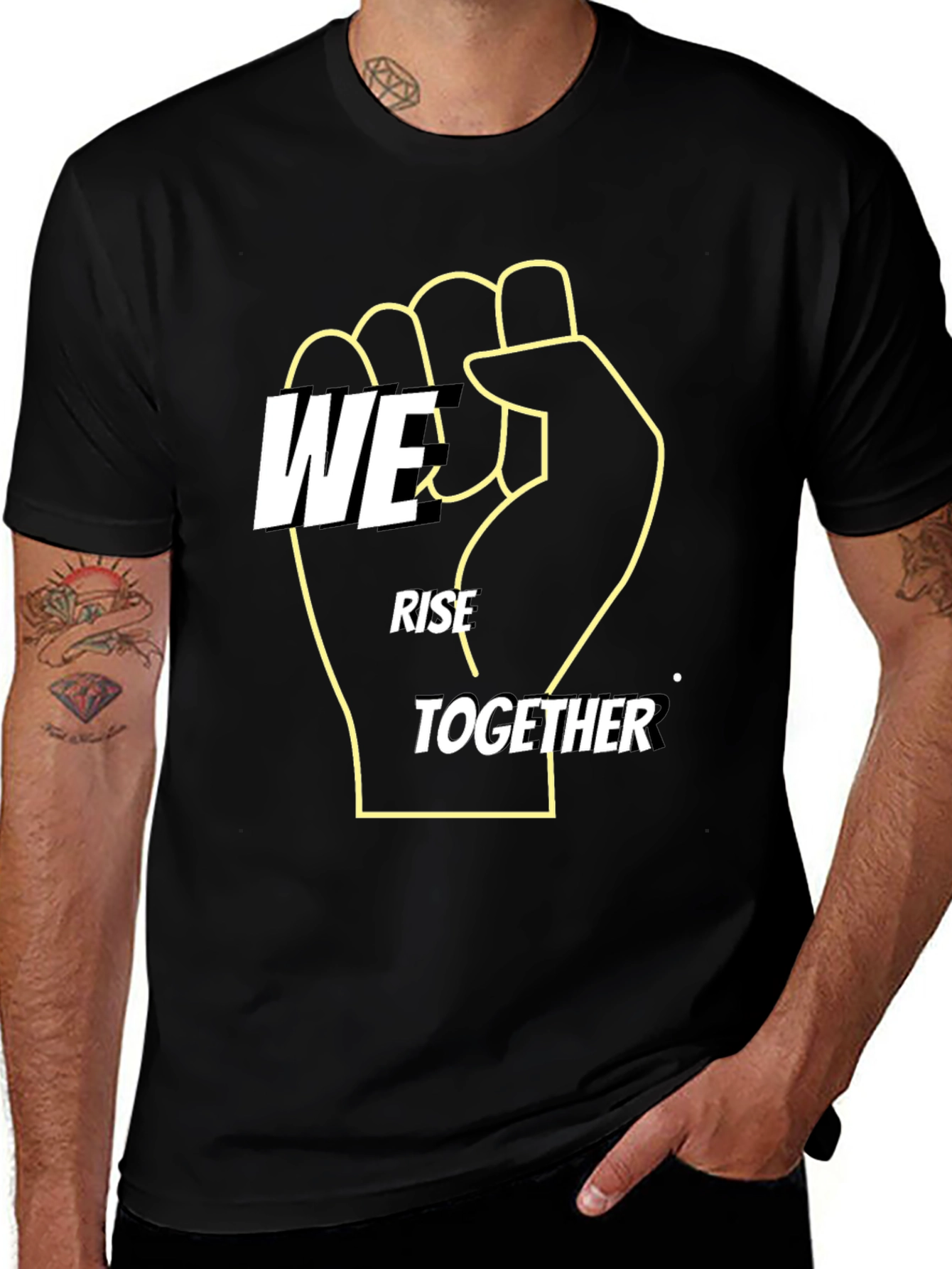 We Rise Together Graphic Tee - Black