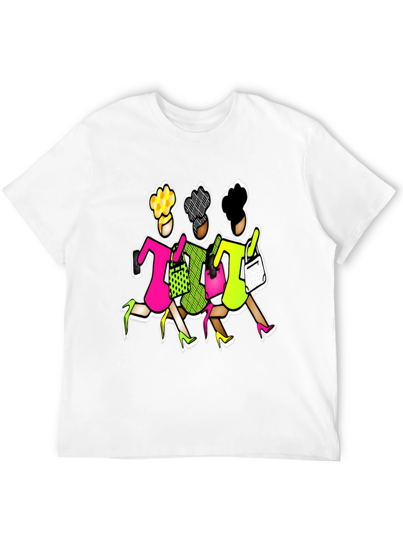 Stylish Shoppers Graphic Tee - Black Cotton
