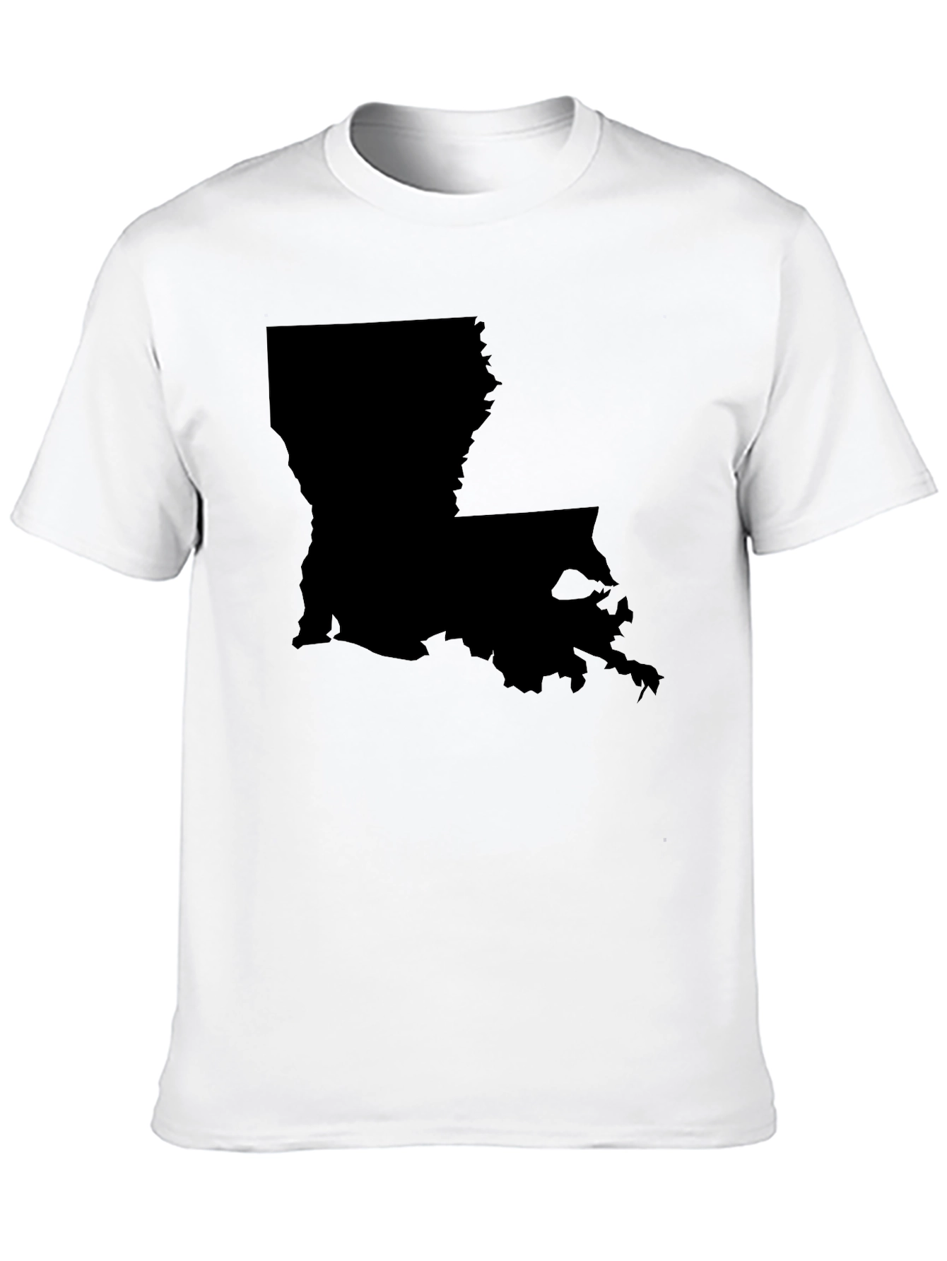 Louisiana State Map Graphic Tee - Black