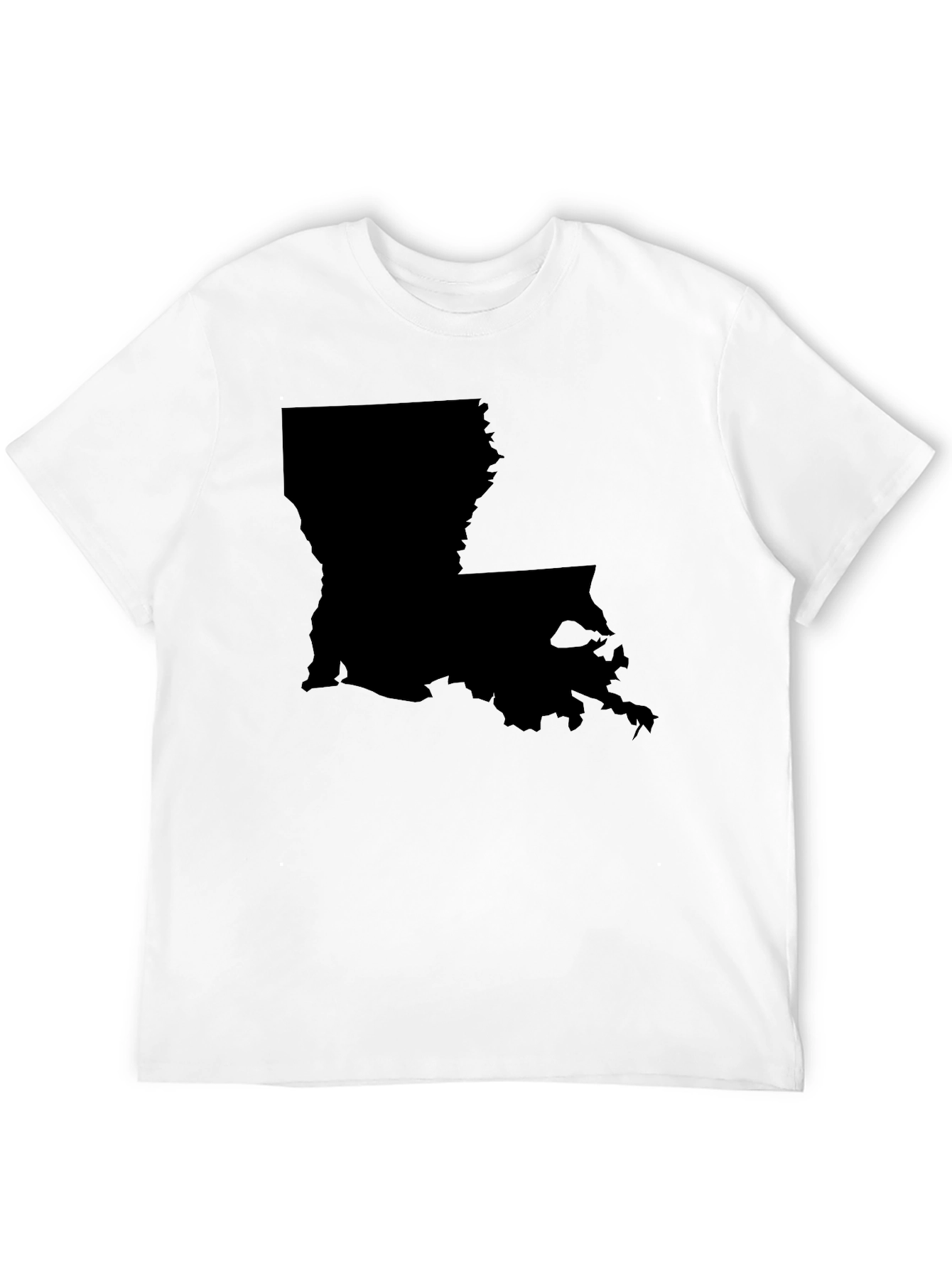 Louisiana State Map Graphic Tee - Black