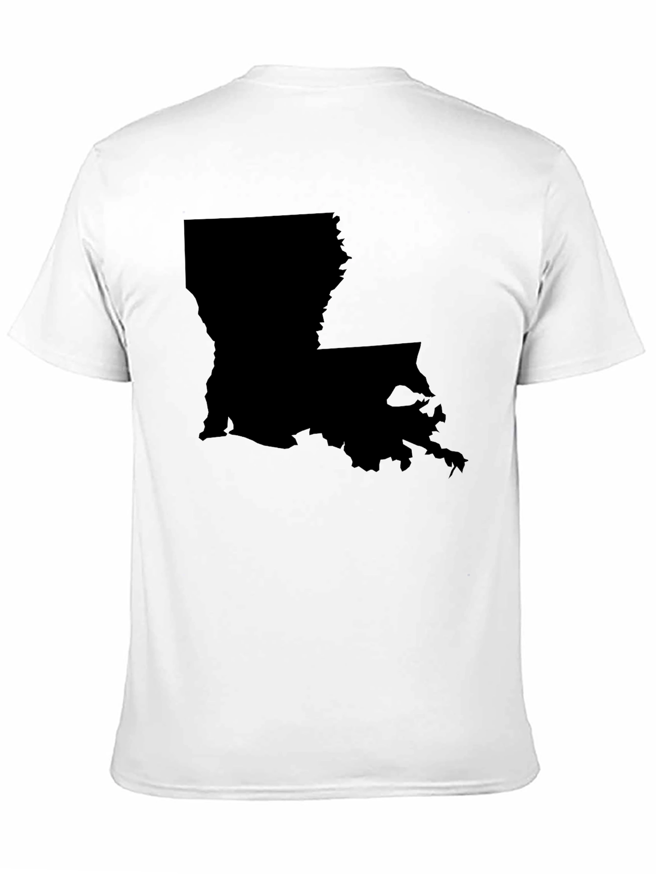 Louisiana State Map Graphic Tee - Black