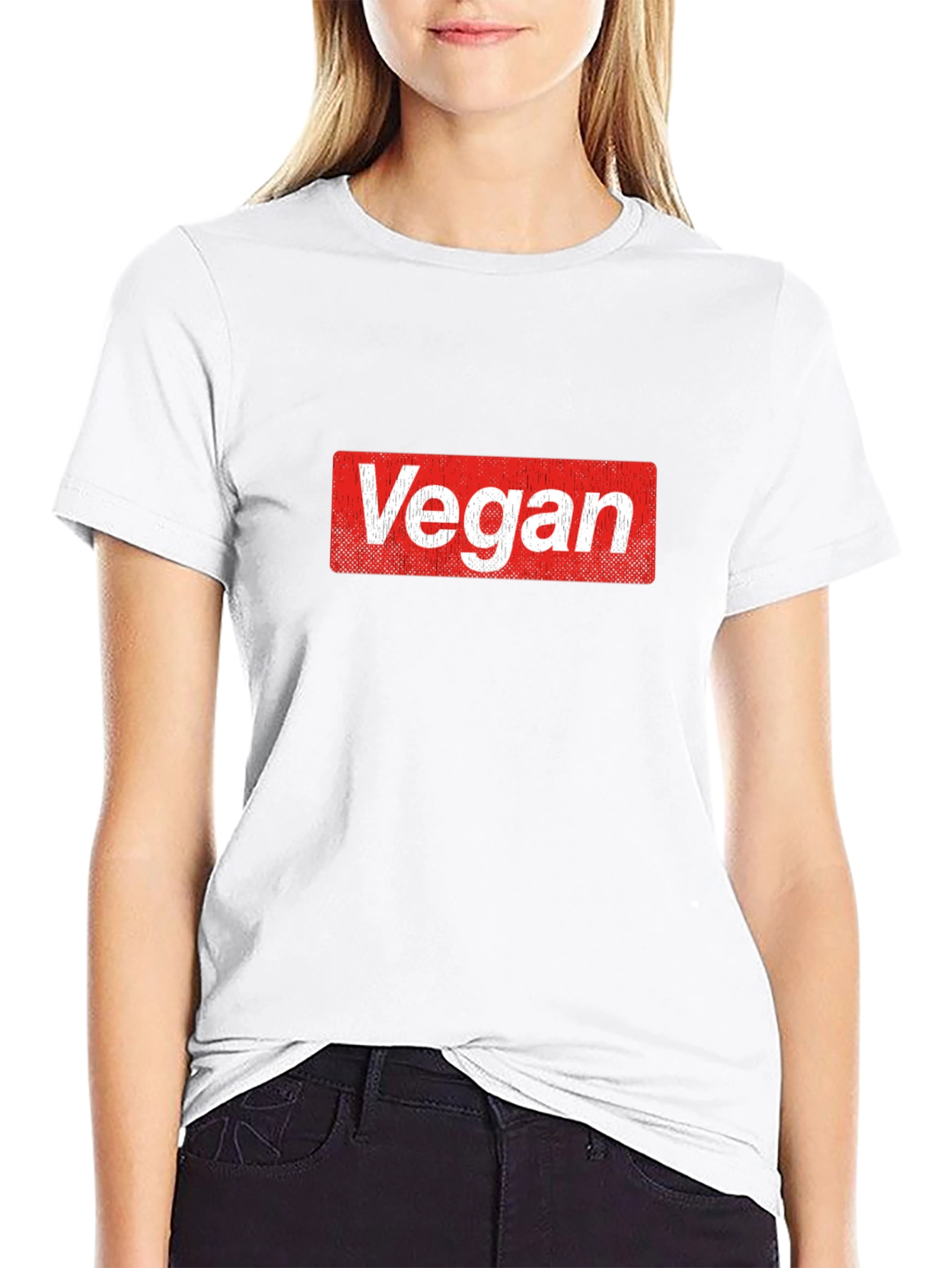 Vegan T-Shirt: Bold Red Box Logo Tee