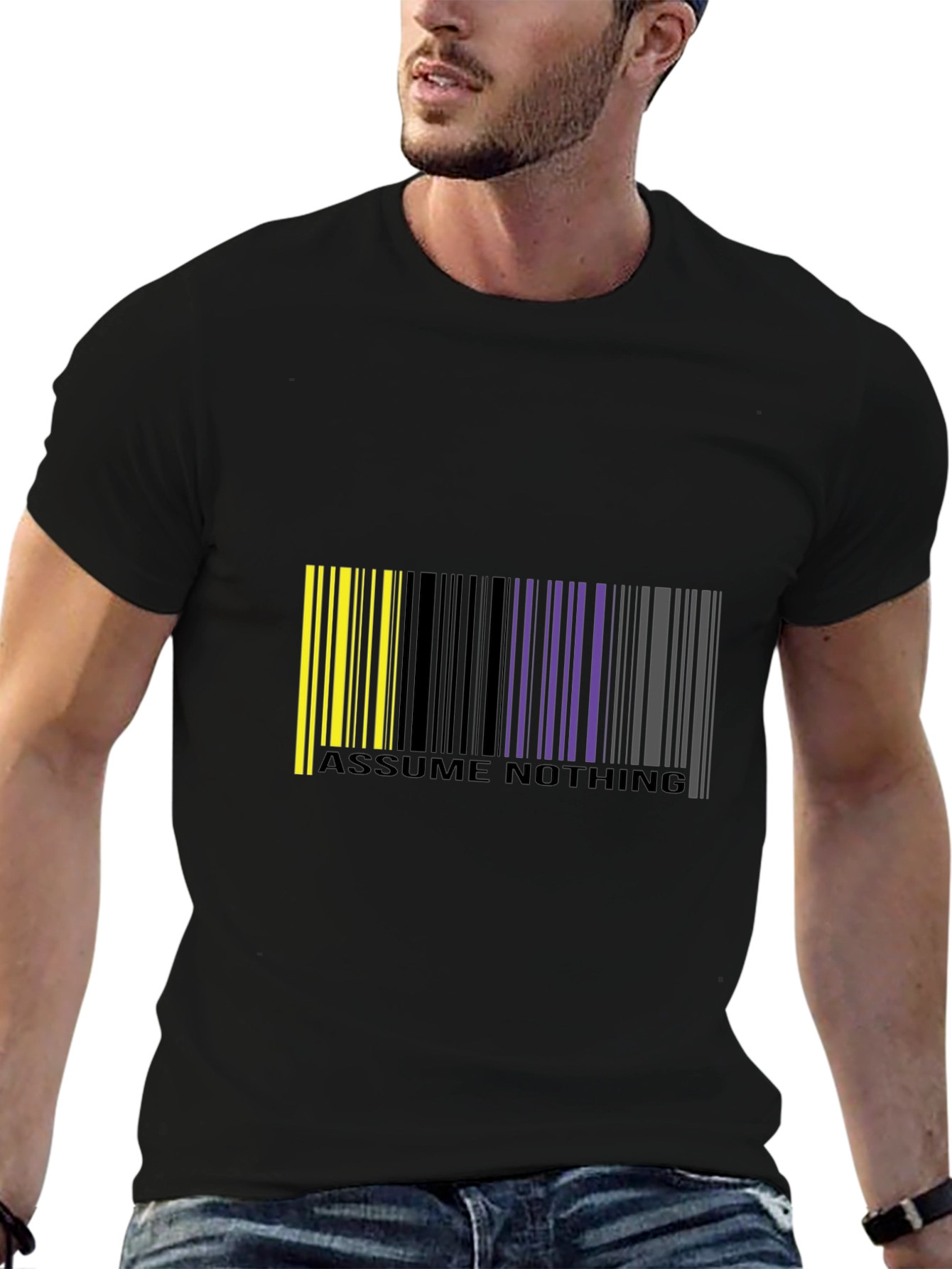 Assume Nothing Barcode Graphic T-Shirt